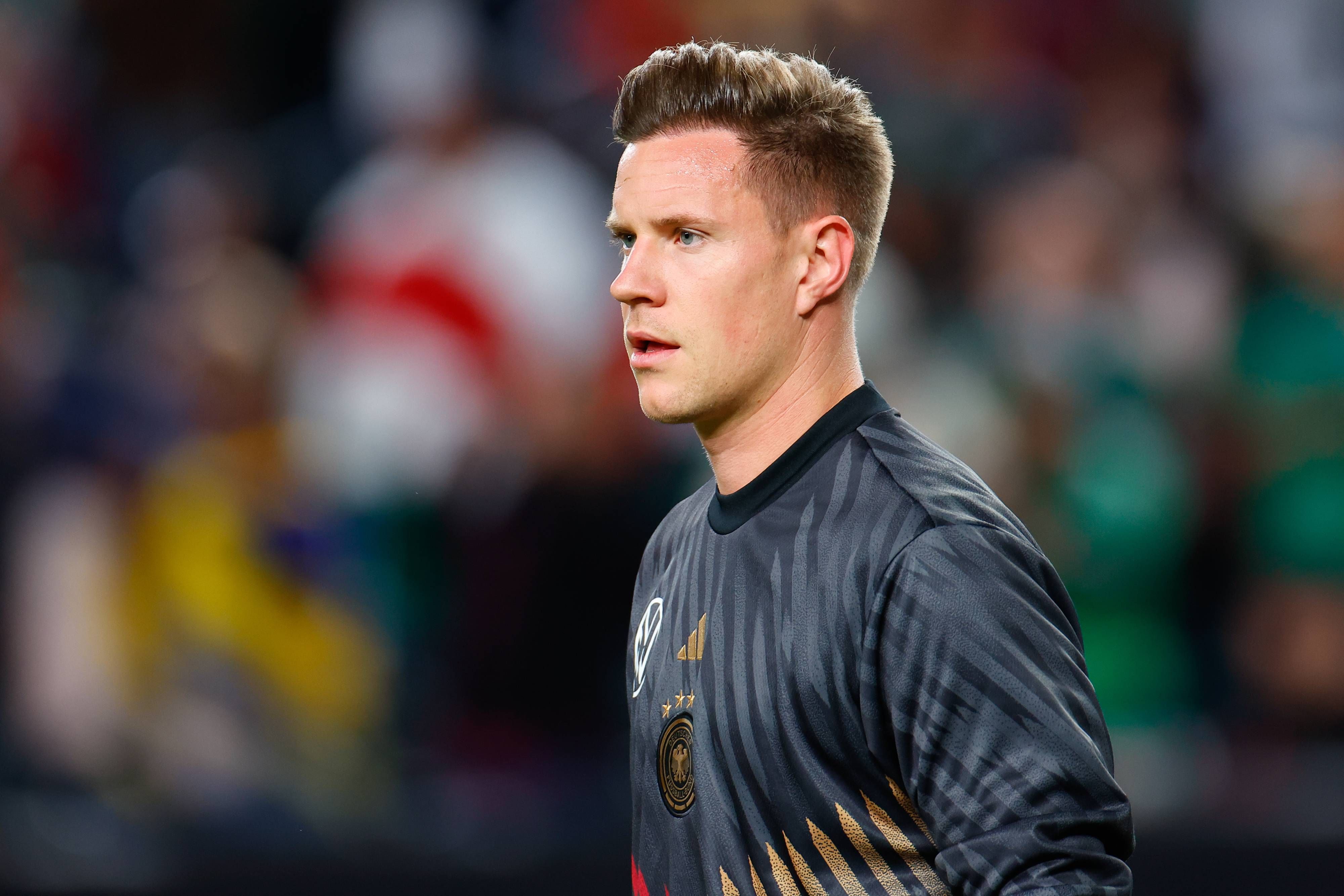  Ter Stegen, en un calentamiento con Alemania.