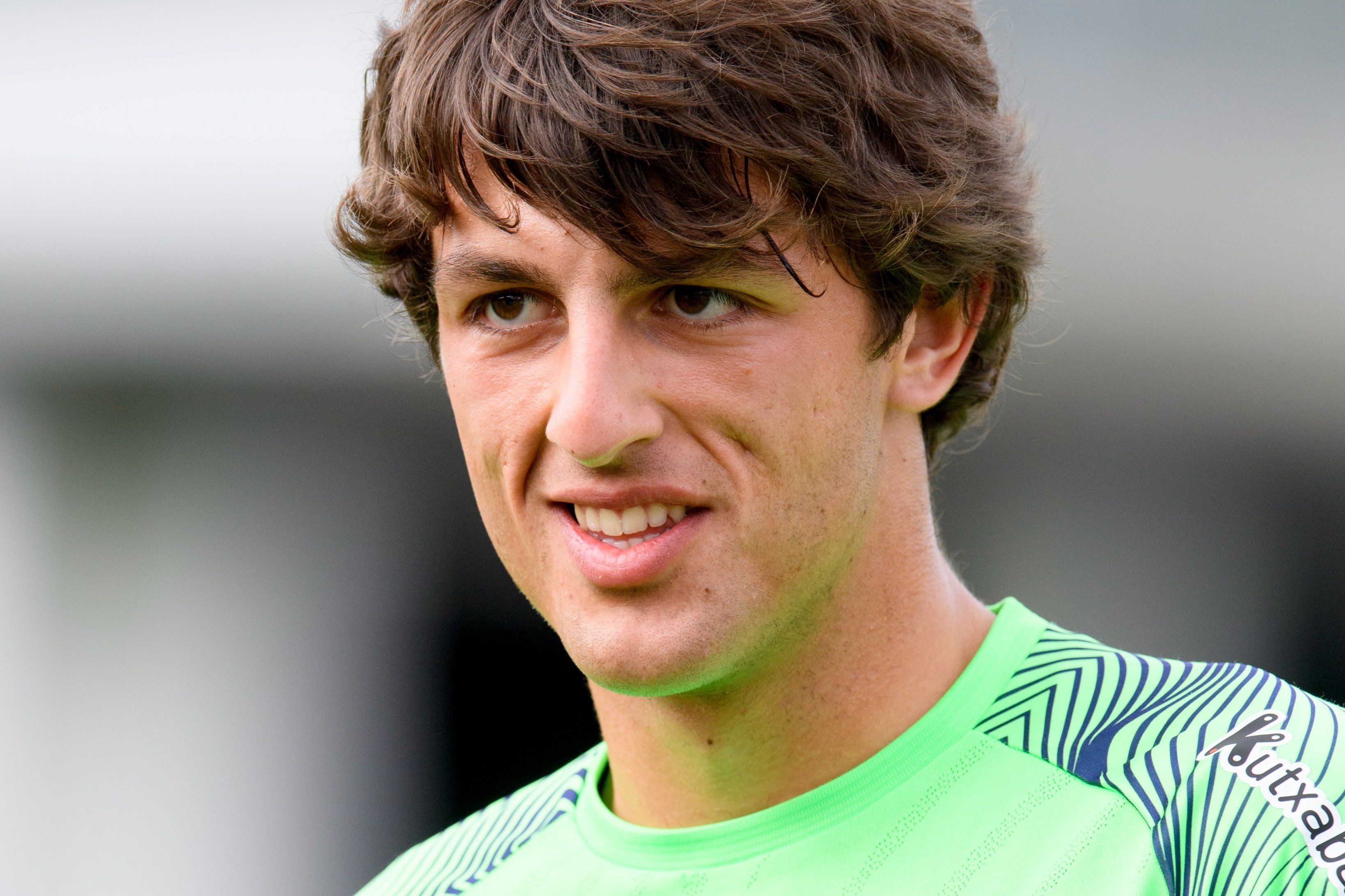  El centrocampista bermeano Unai Gómez, en Lezama.