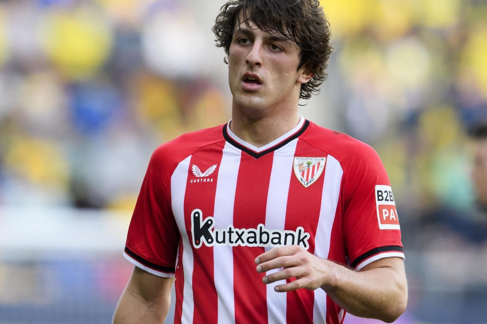 Unai Gómez, el Stallone de Bermeo, en el partido de Liga ante el Cádiz.