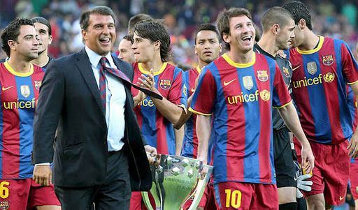 Laporta y Leo Messi.
