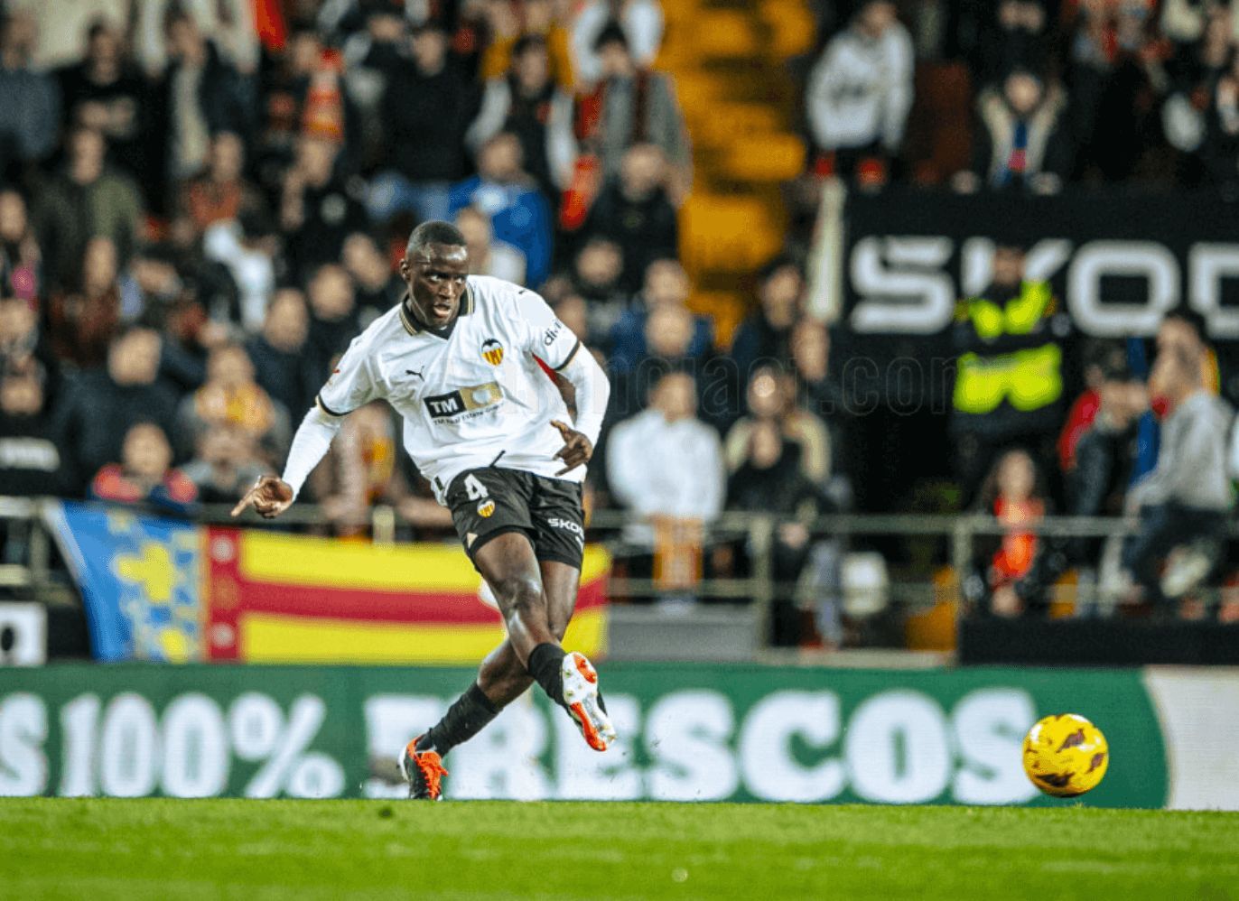 Mouctar Diakhaby, ante el Sevilla FC.