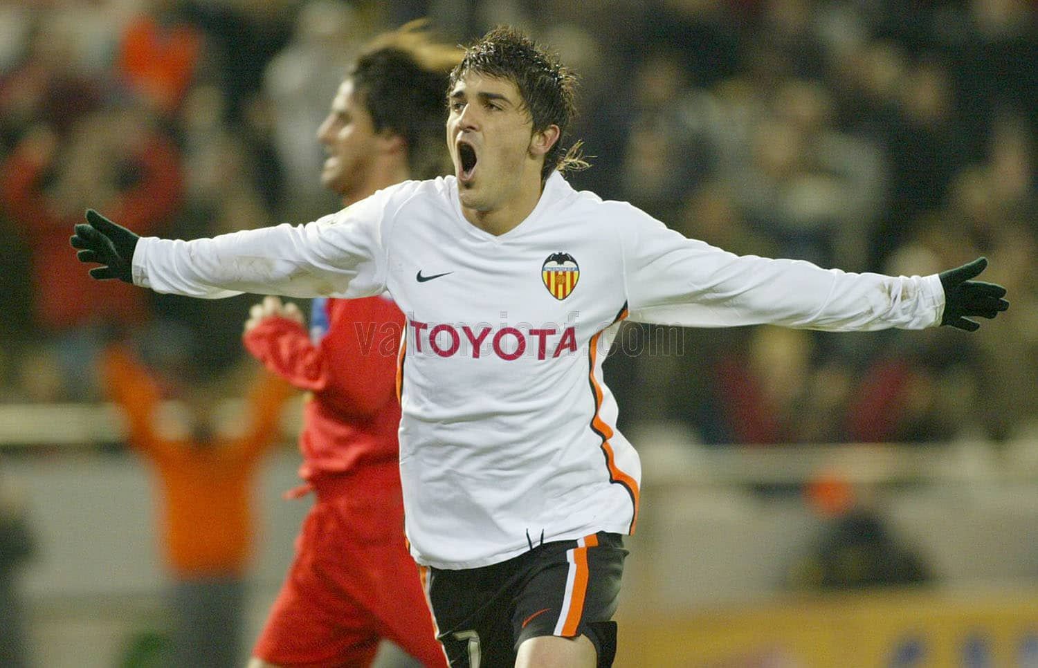 David Villa celebra uno de tantos goles como valencianista(Foto: Valencia CF)