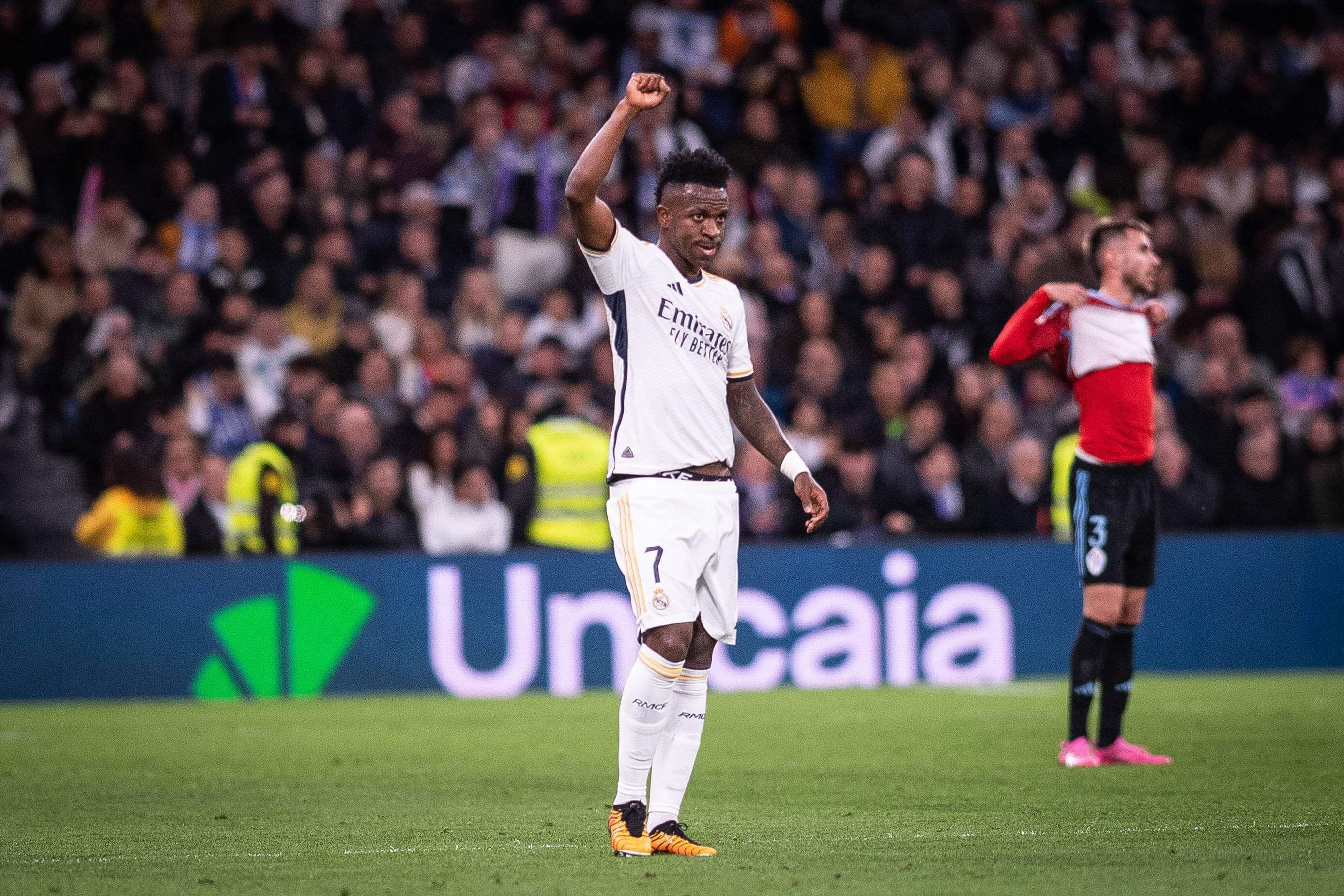 Vinicius celebra su gol en el Real Madrid-Celta.