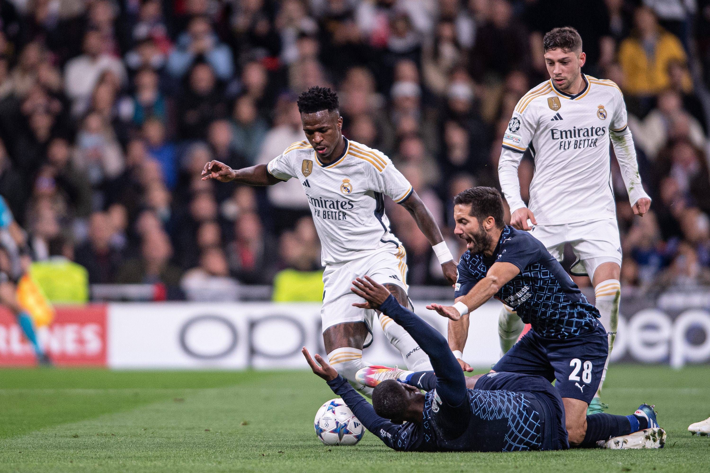  Vinicius en una acción del Real Madrid-Sporting Braga..