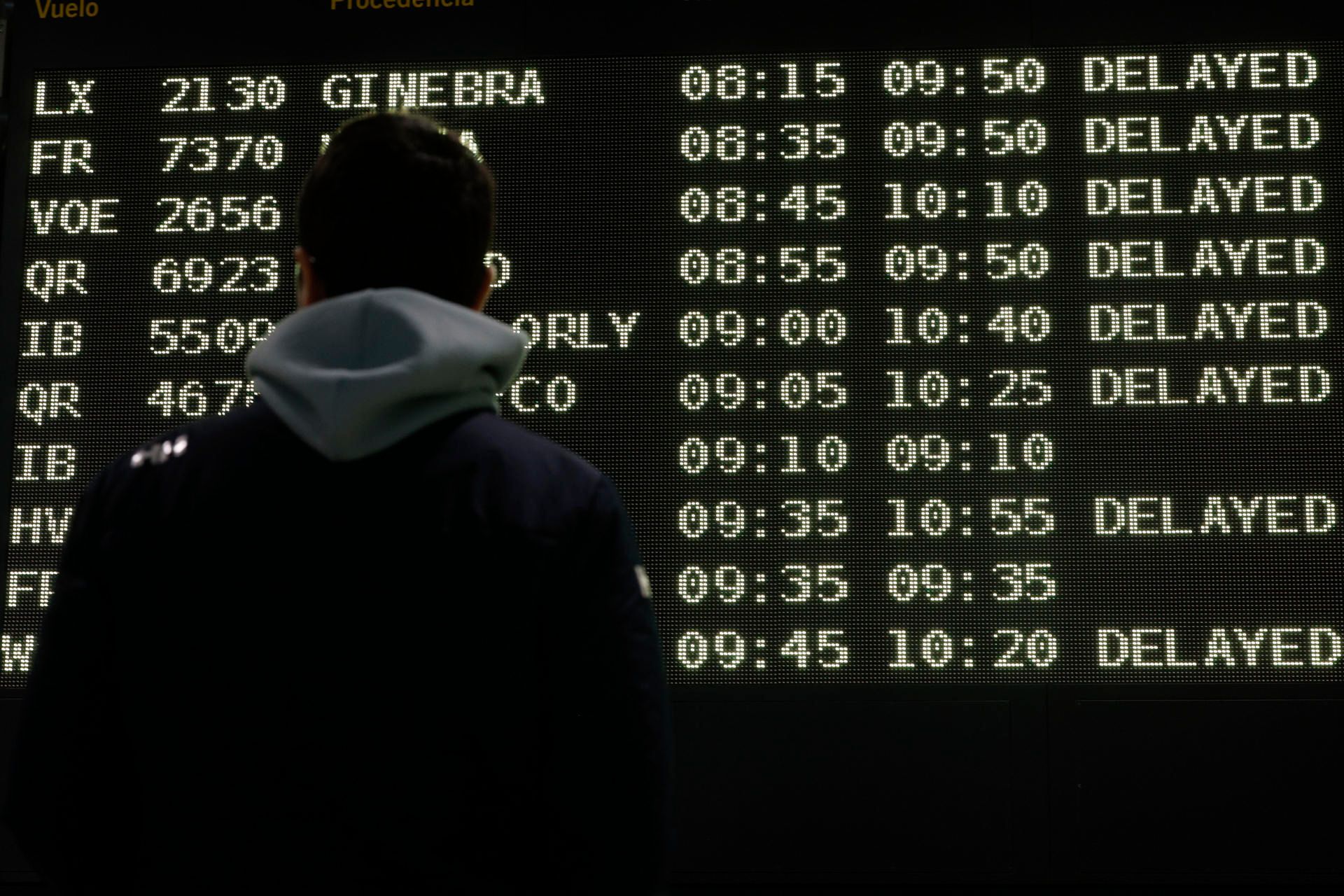 Vuelos retrasados por la niebla