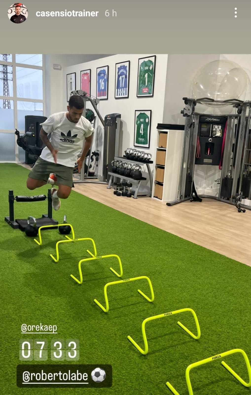 Roberto Olabe entrenando en vacaciones