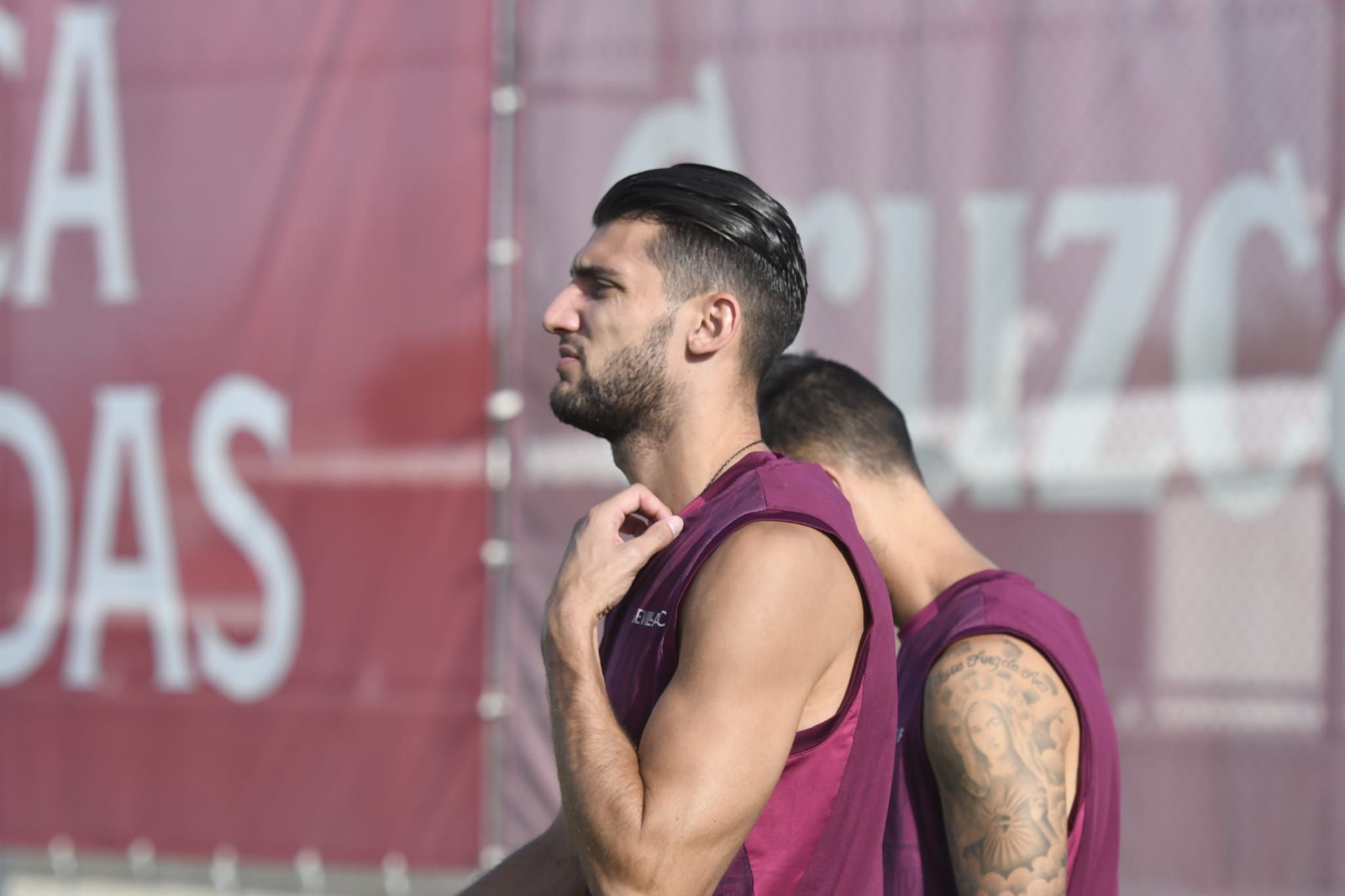 Rafa Mir, en el entrenamiento del viernes.