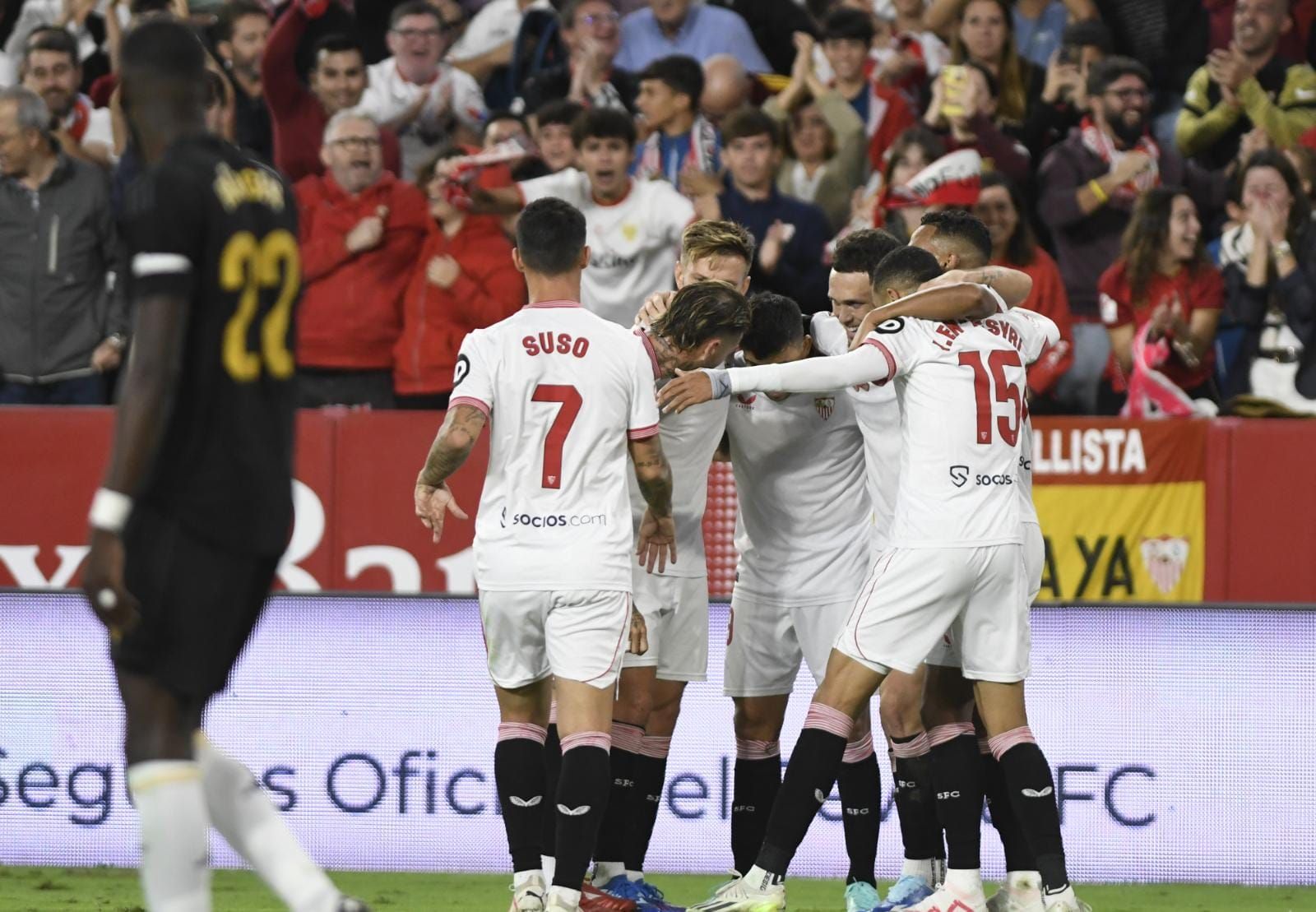  Celebración del gol del Sevilla ante el Real Madrid.