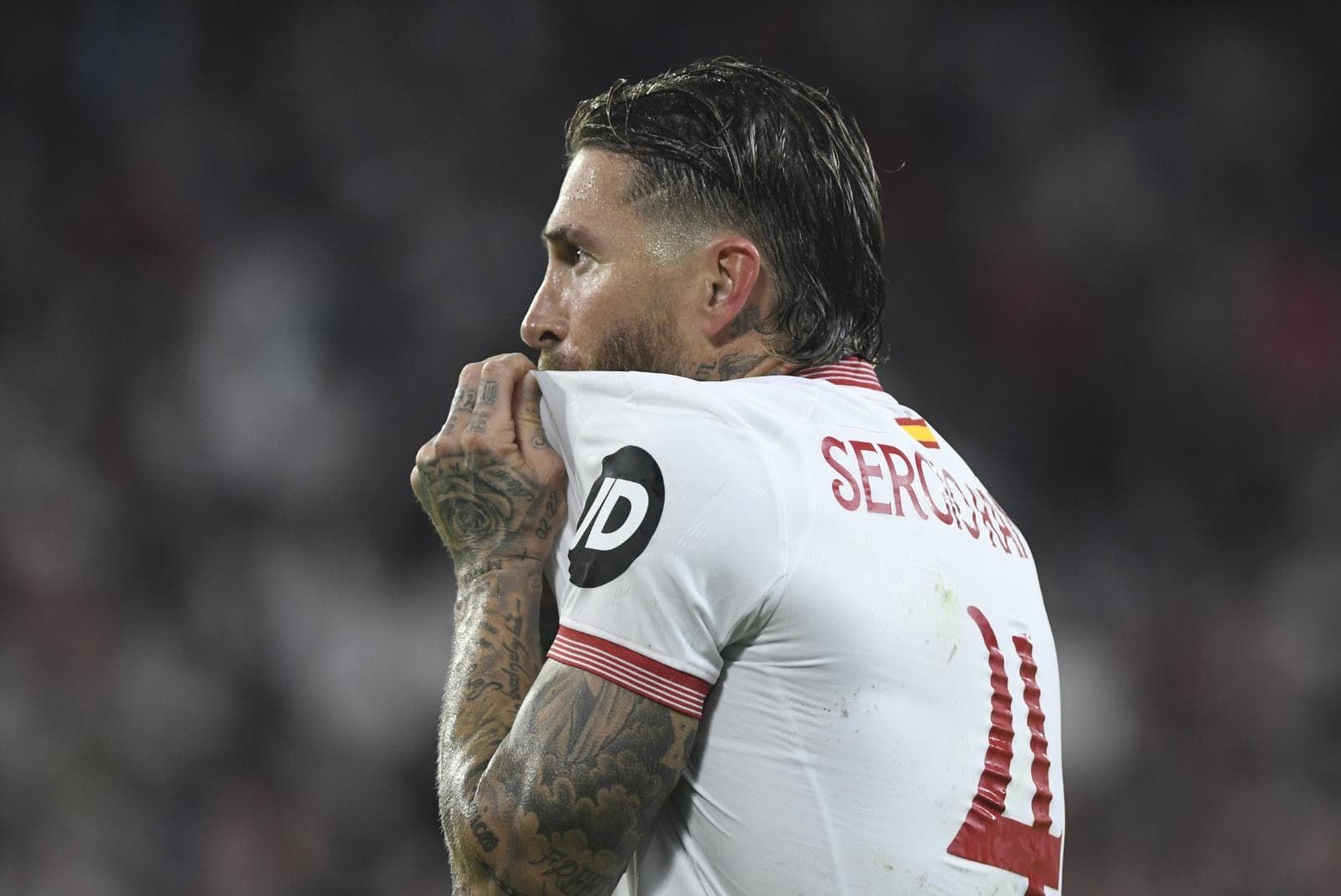  Sergio Ramos celebra un gol con el Sevilla.