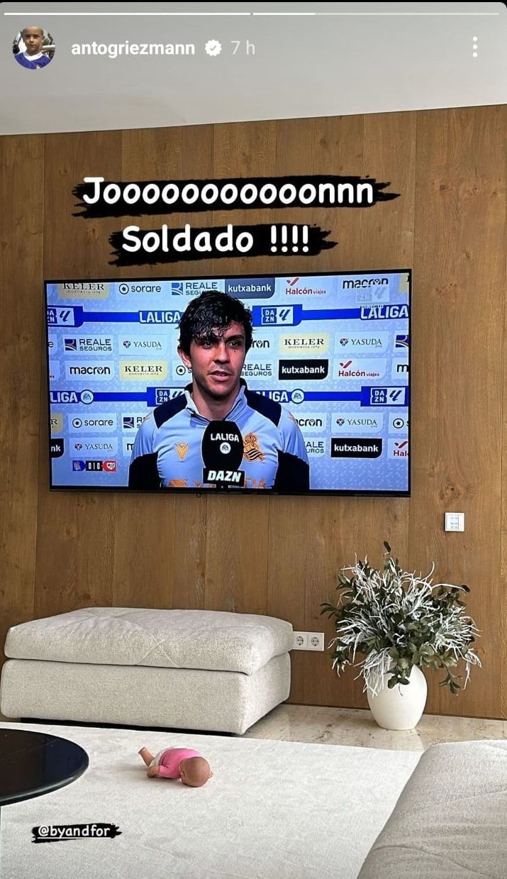  Storie de Instagram de Griezmann alabando a Jon Mikel Aramburu.