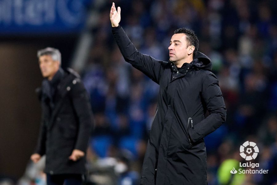 Xavi e Imanol en el Reale Arena.