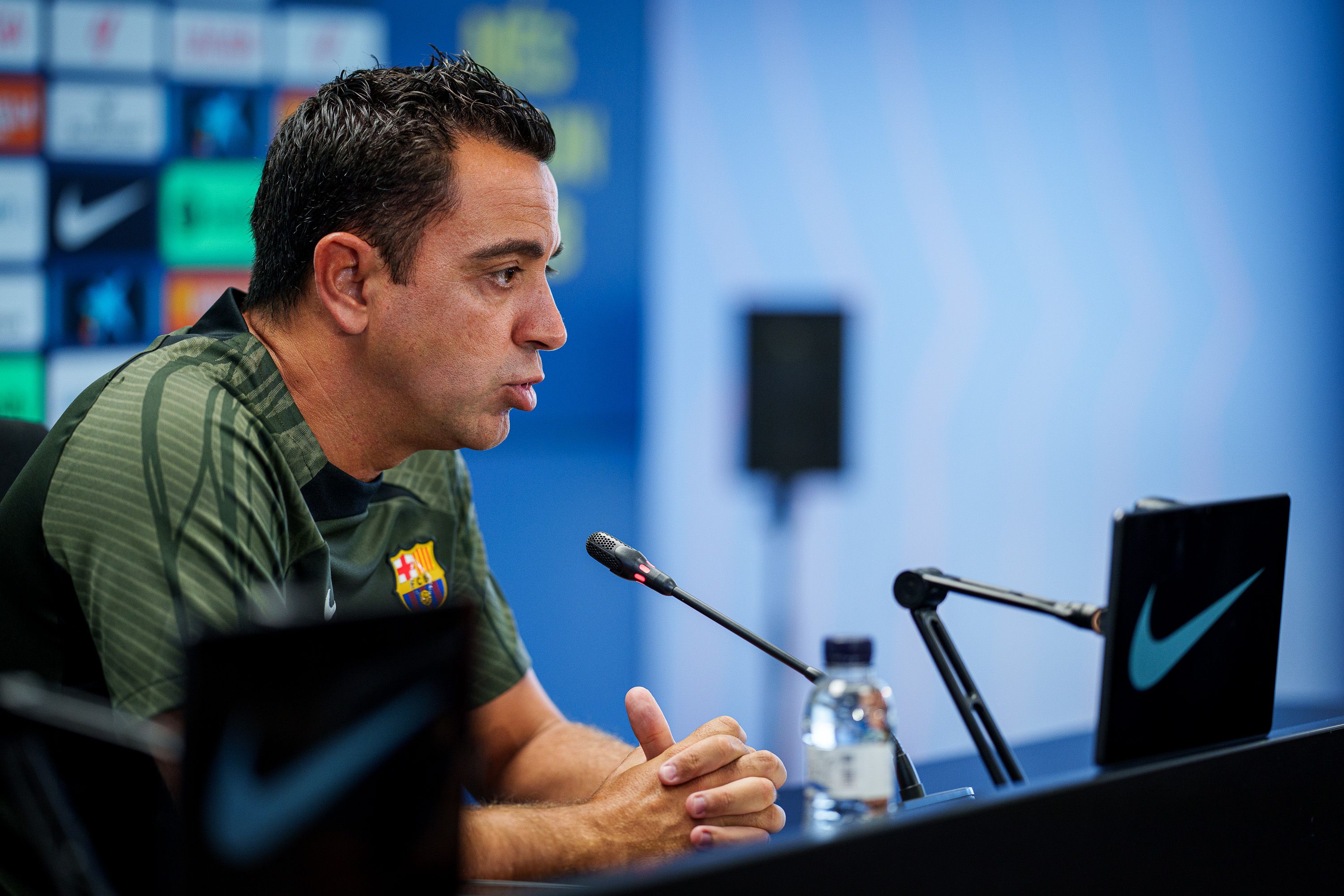  Xavi Hernández, durante una rueda de prensa.