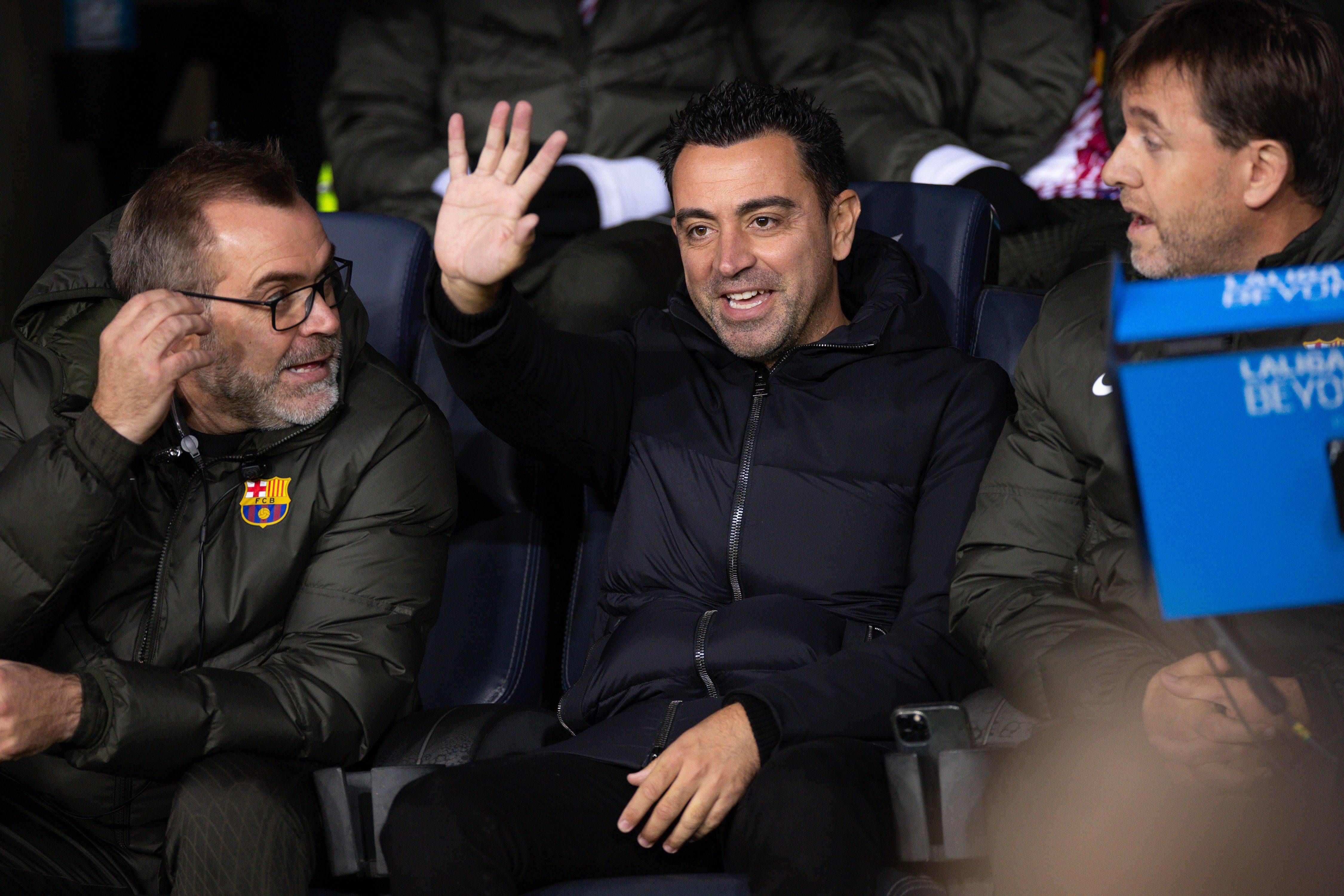 Xavi Hernández durante el partido ante el Almería. (Fuente: Cordon Press)