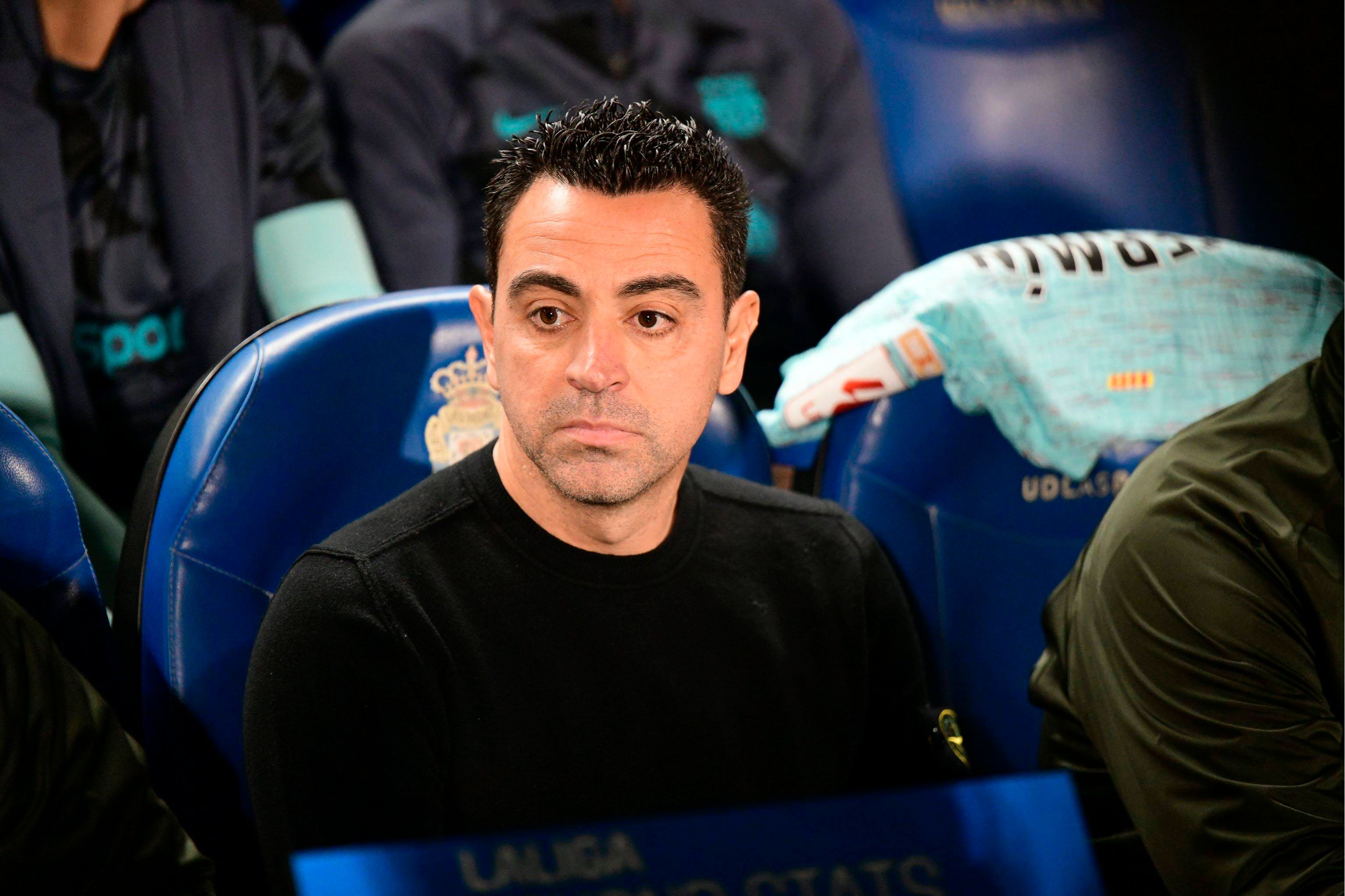  Xavi Hernández, en el banquillo durante Las Palmas-Barcelona (FOTO: Cordón Press).