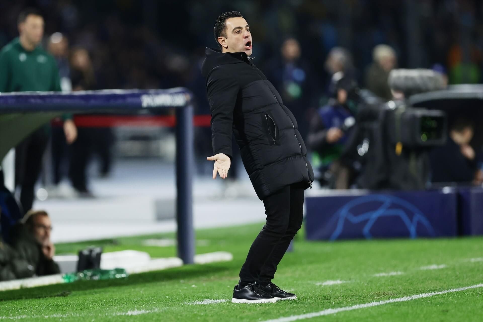  Xavi Hernández en el encuentro de Champions frente al Nápoles.