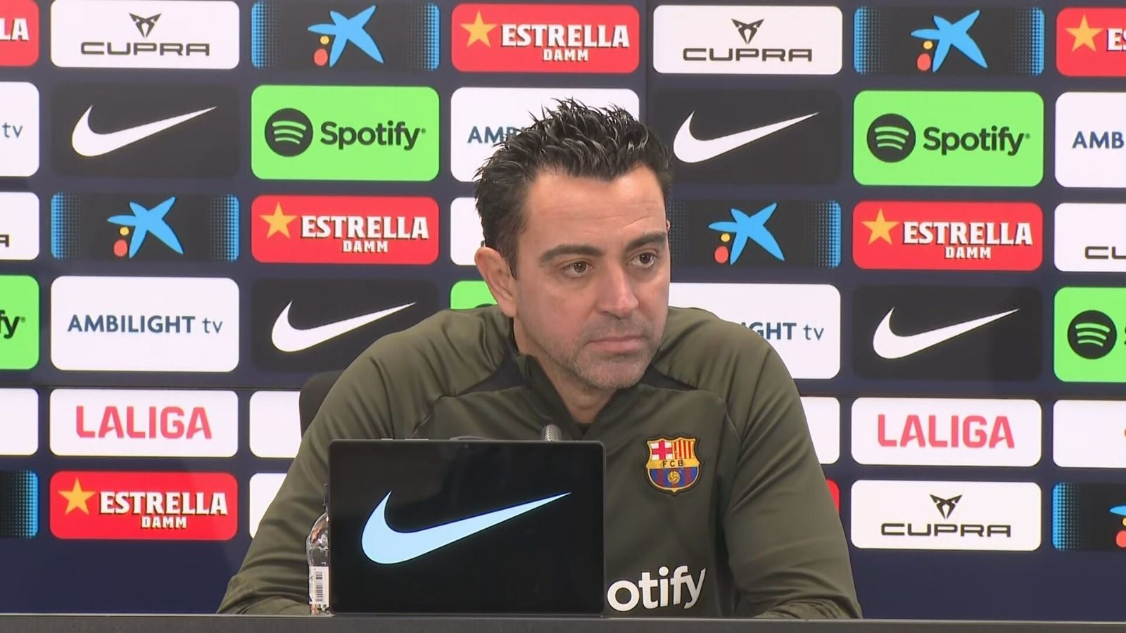 Xavi Hernández, en sala de prensa.