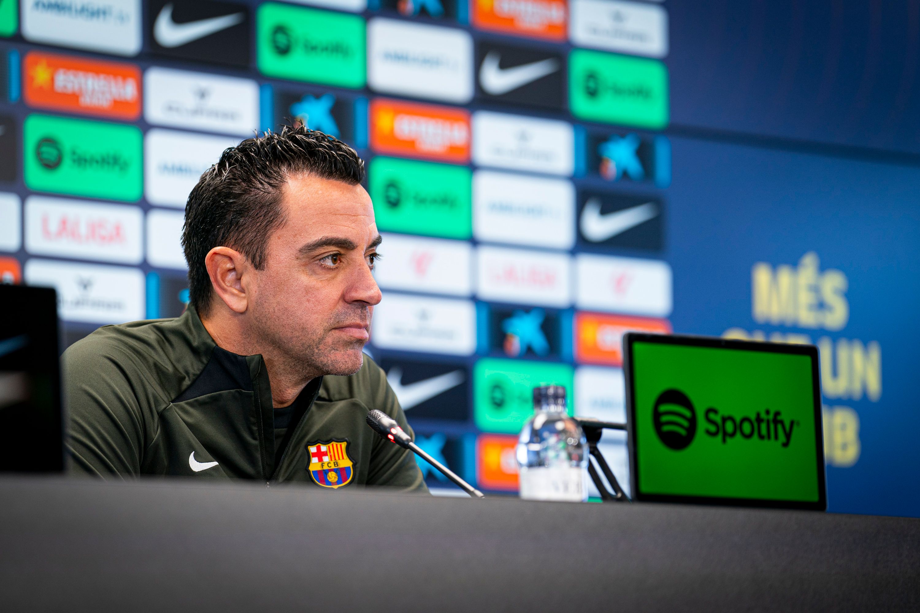 Xavi Hernández, en sala de prensa.