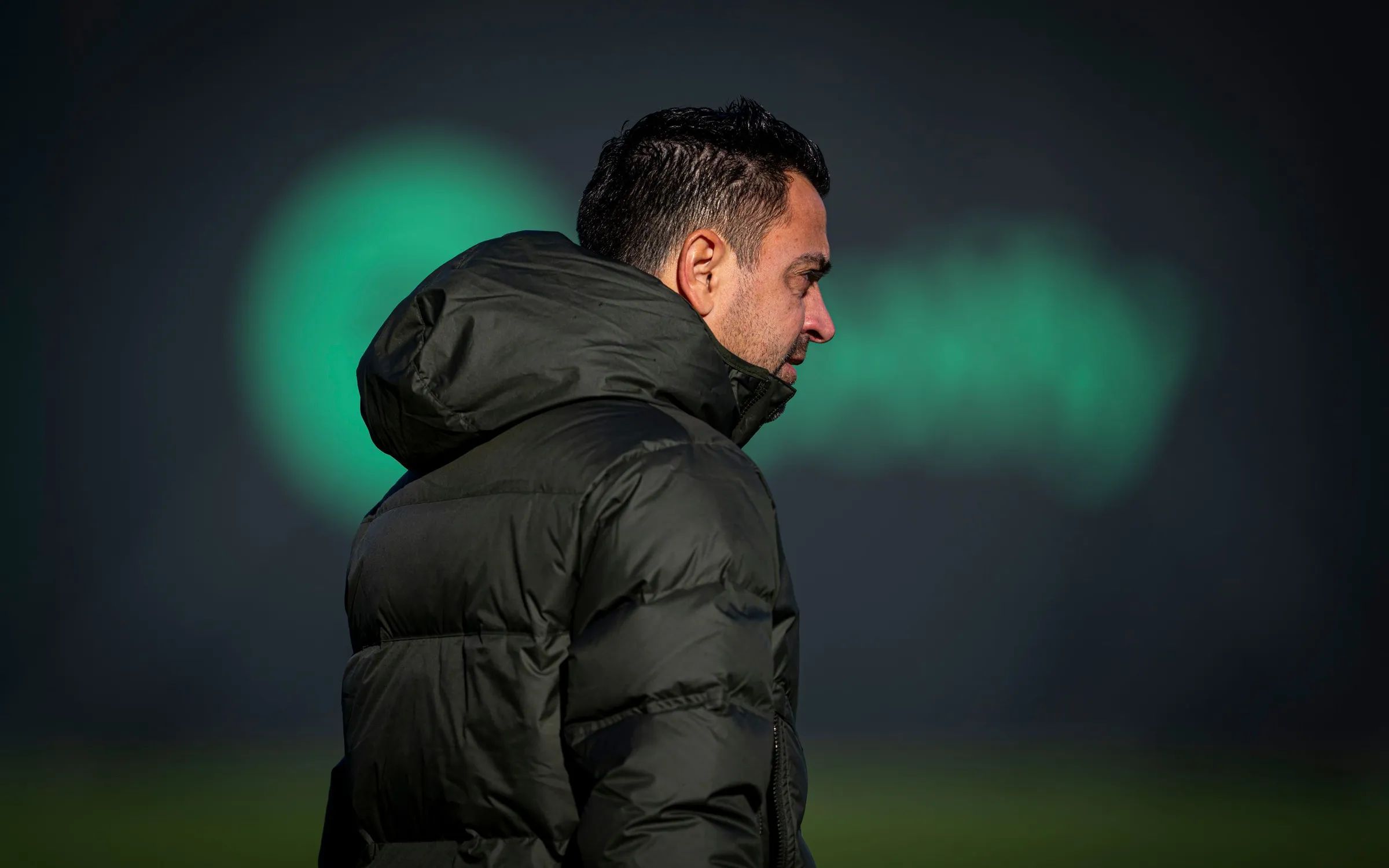  Xavi Hernández, en un entrenamiento con el Barça.