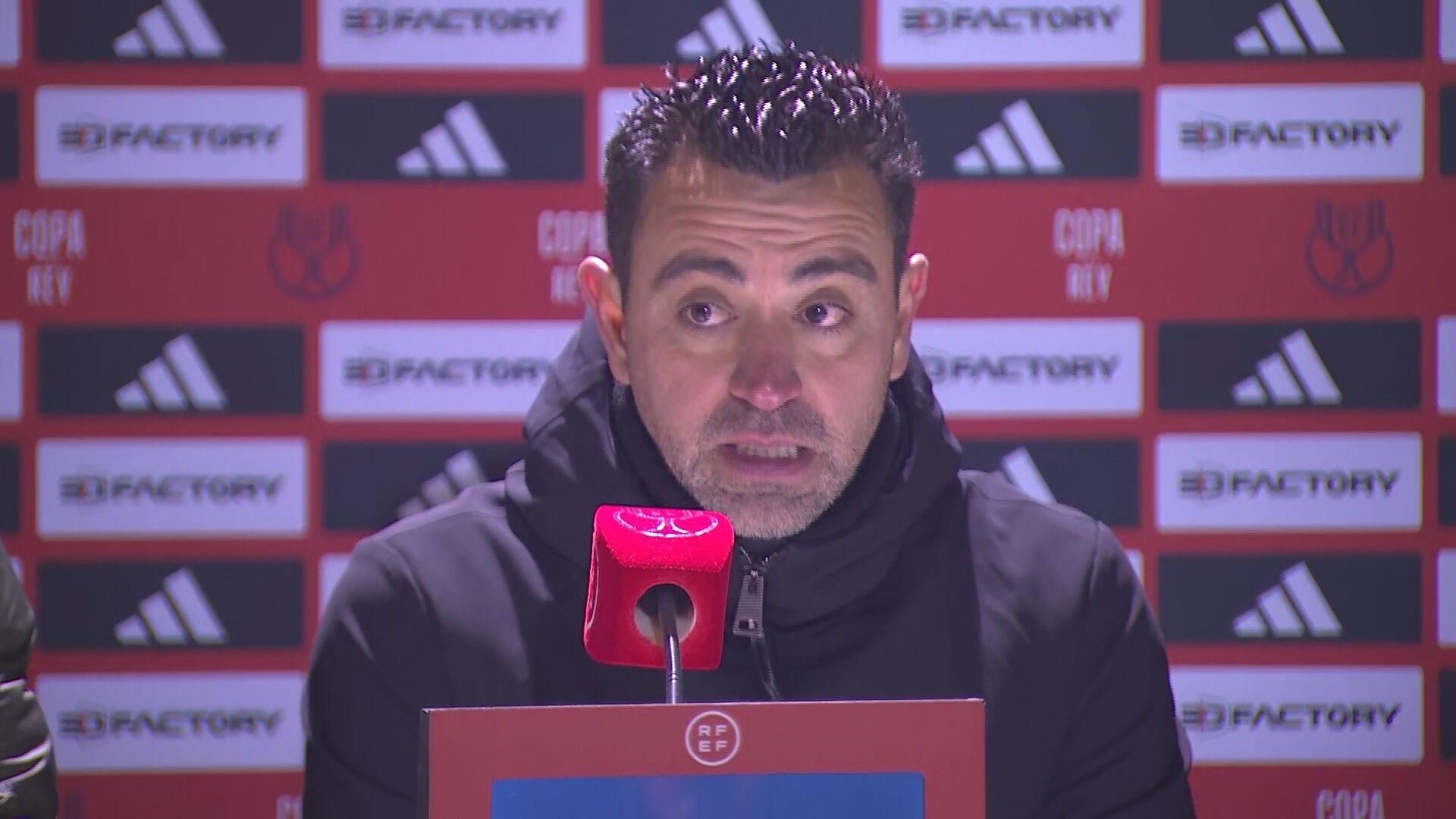 Xavi Hernández, tras el partido ante la U. D. Barbastro.