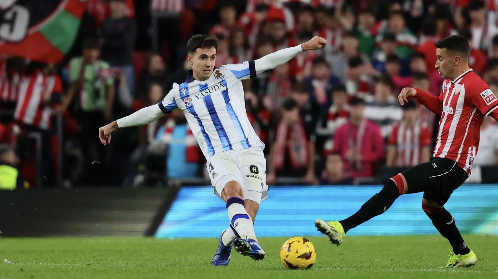 Zubimendi, durante el Athletic - Real Sociedad (Foto: Real Sociedad).