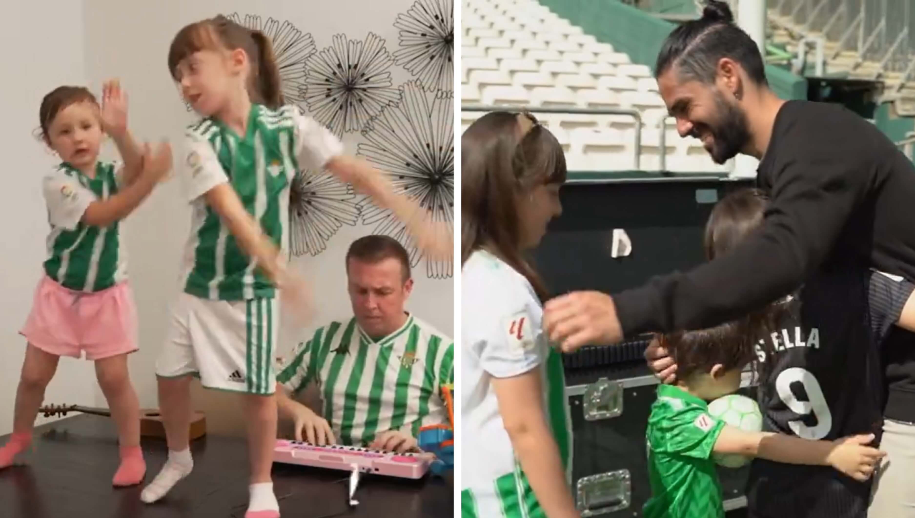Imágenes de la familia que viajó desde Estados Unidos por el Real Betis.
