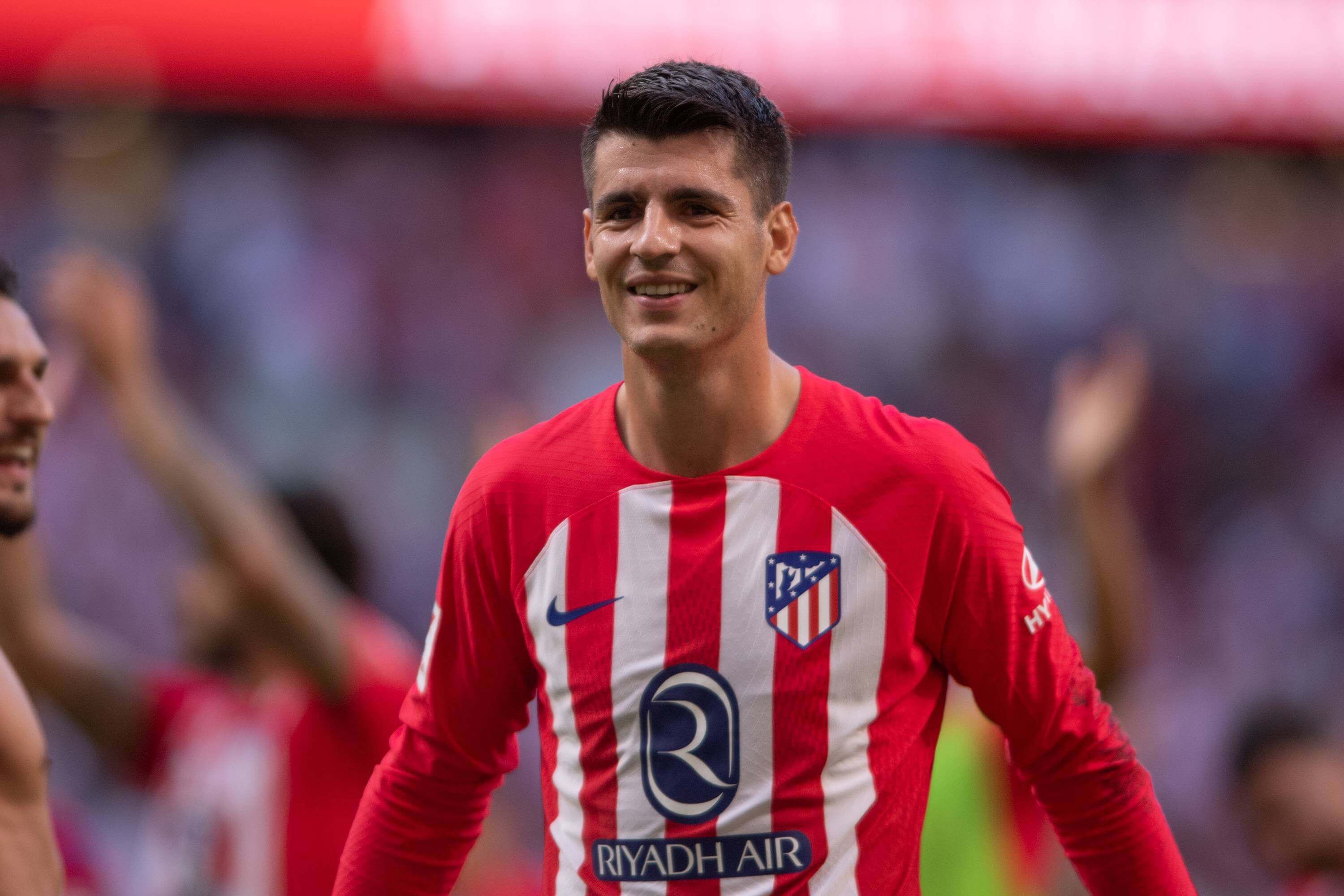 Álvaro Morata, feliz tras una victoria del Atlético.