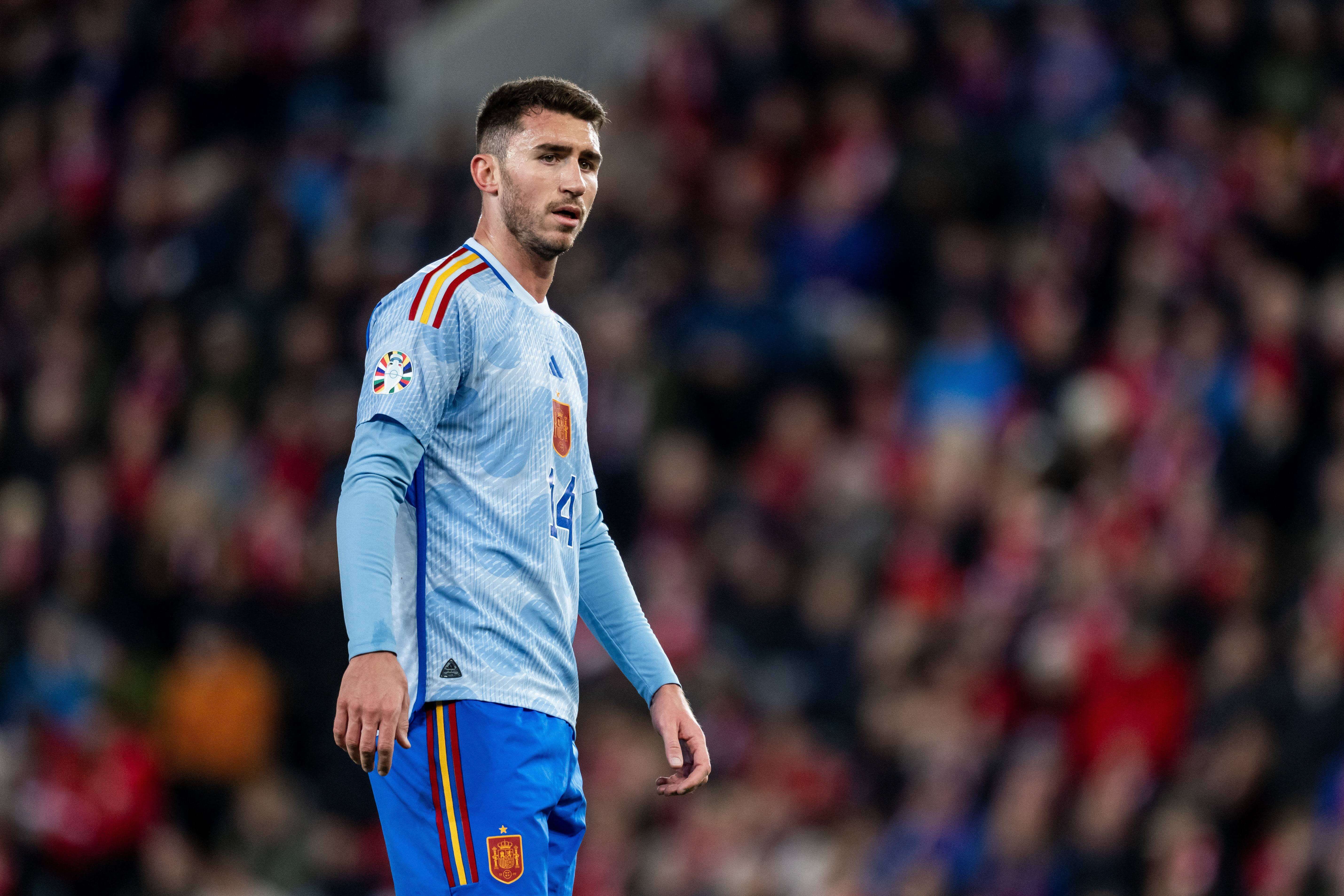  Aymeric Laporte en un partido de la Selección Española.