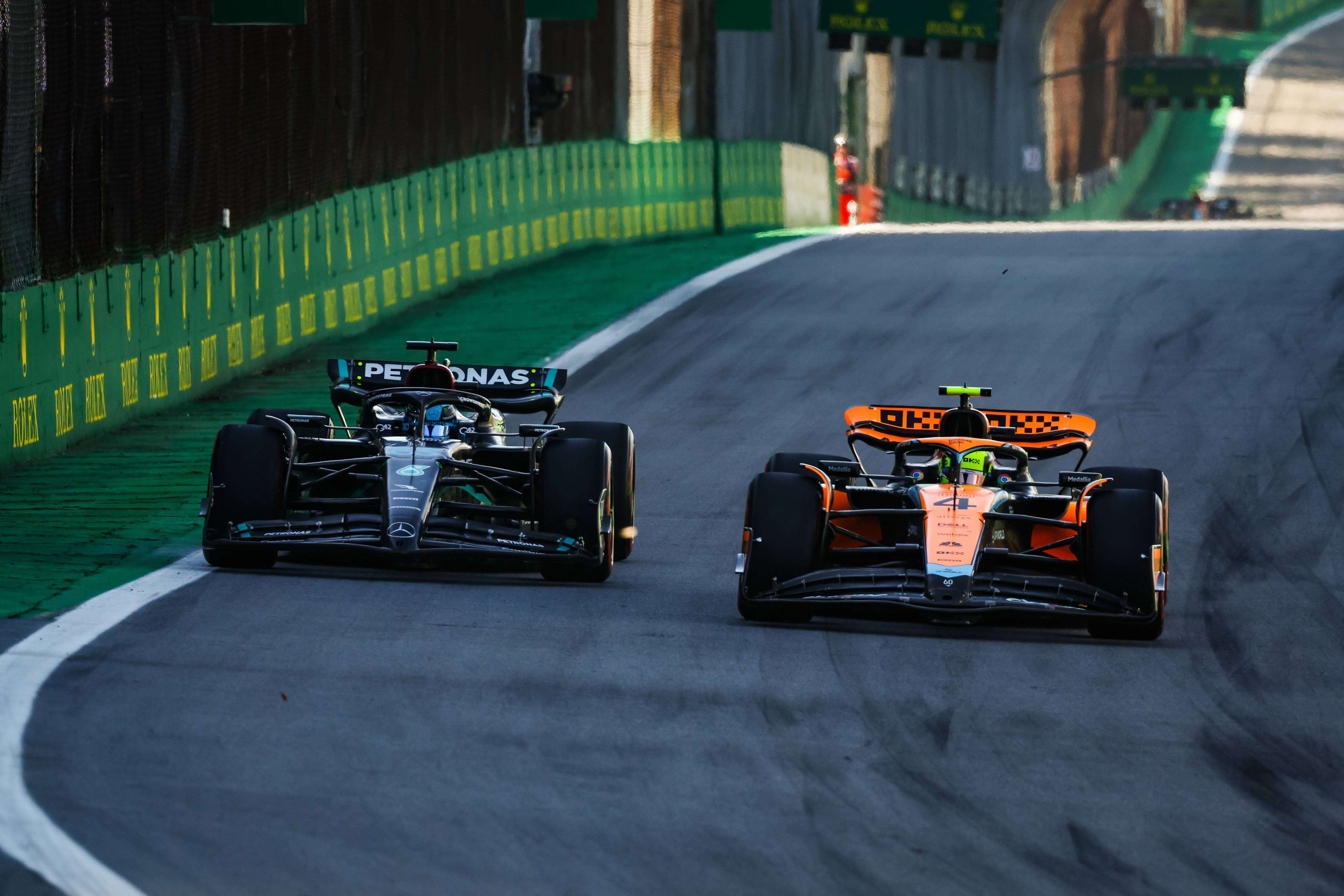 George Russell y Lando Norris, durante el 2023.