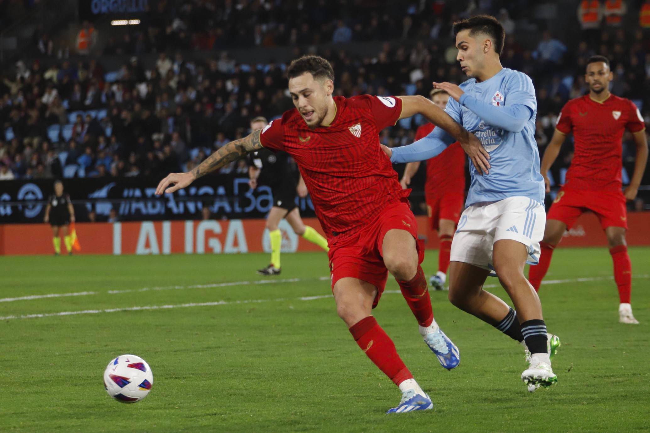  Ocampos, en el partido ante el Celta de Vigo.