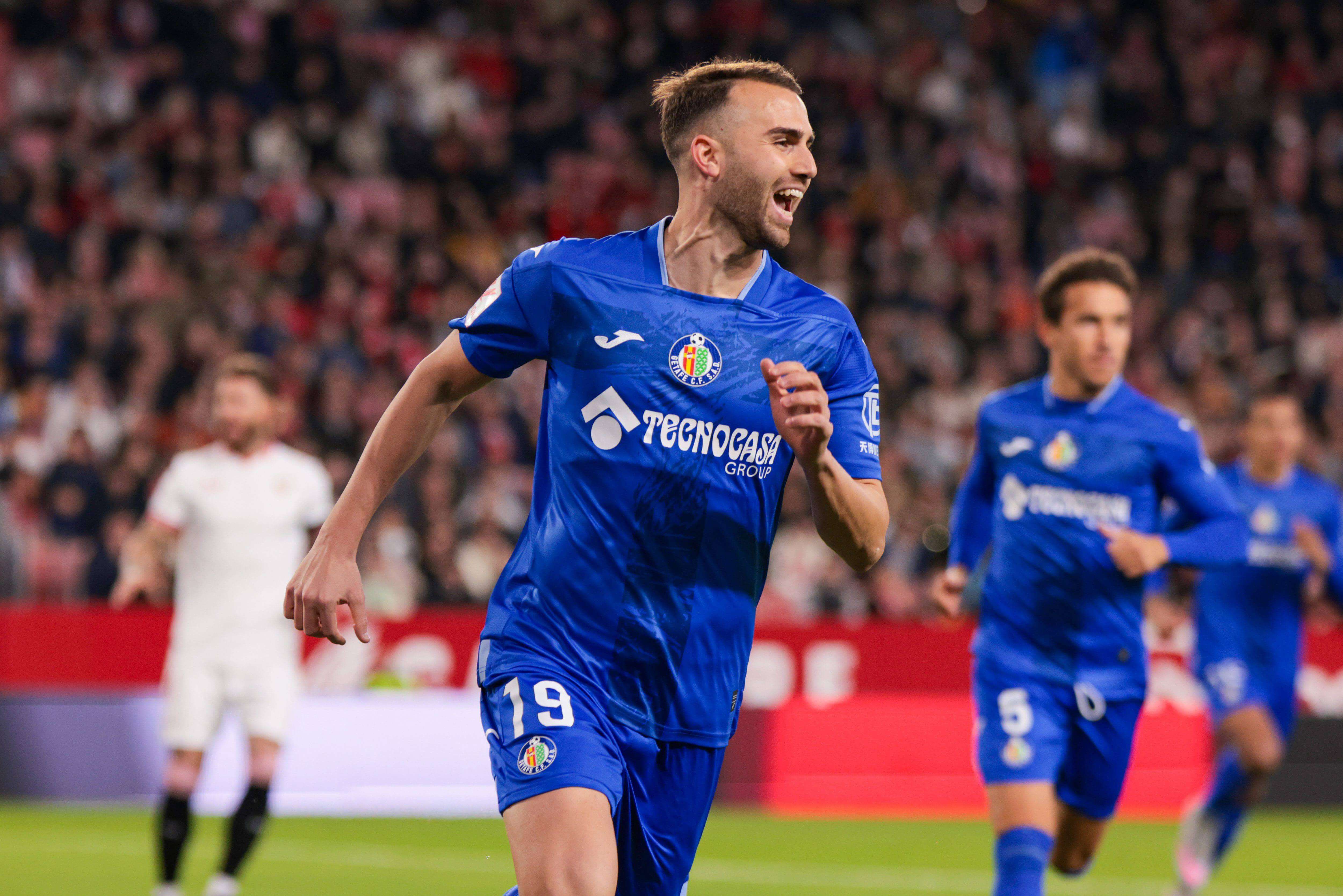 Borja Mayoral celebrando un gol con el Getafe.