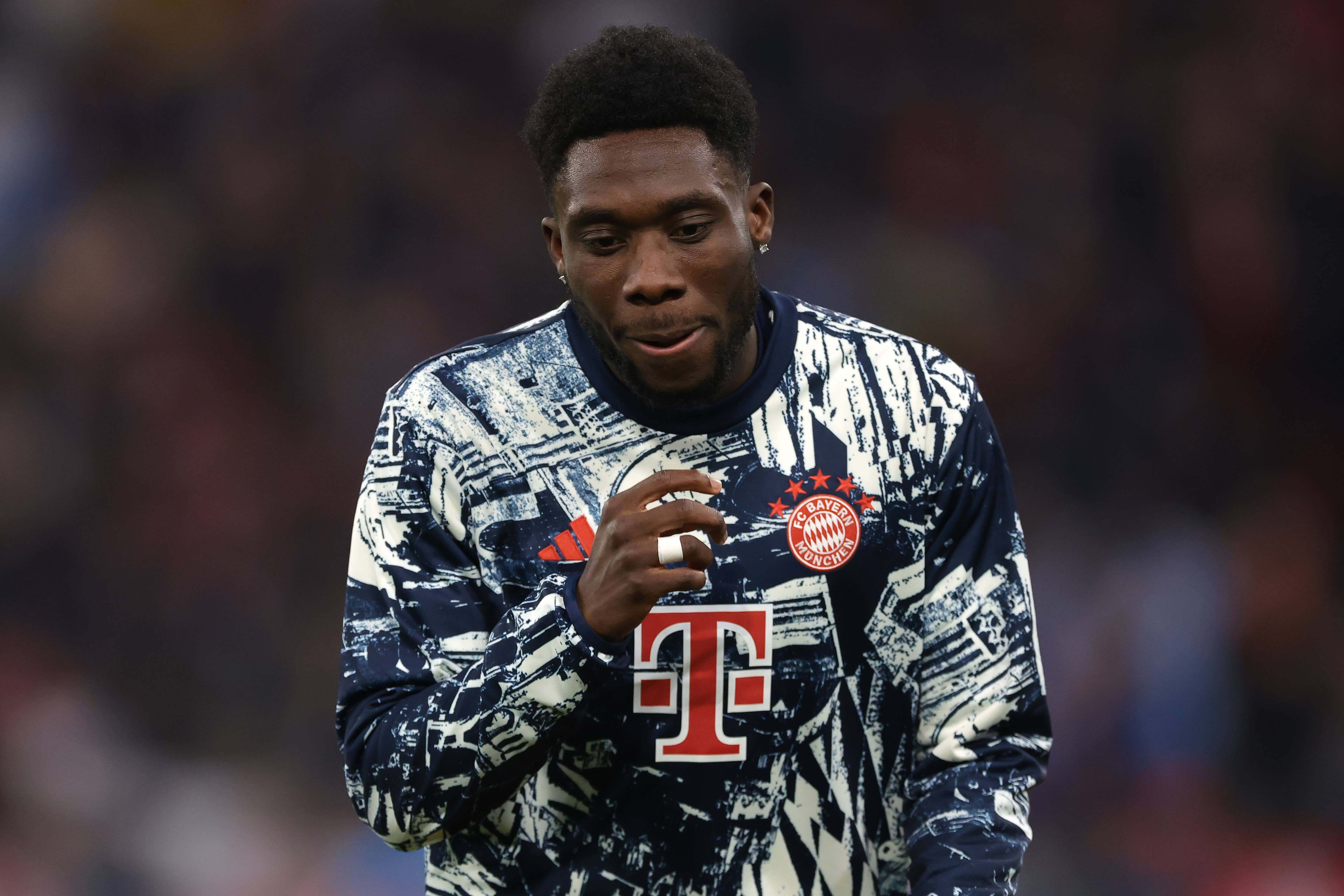 Alphonso Davies, antes de un partido con el Bayern.