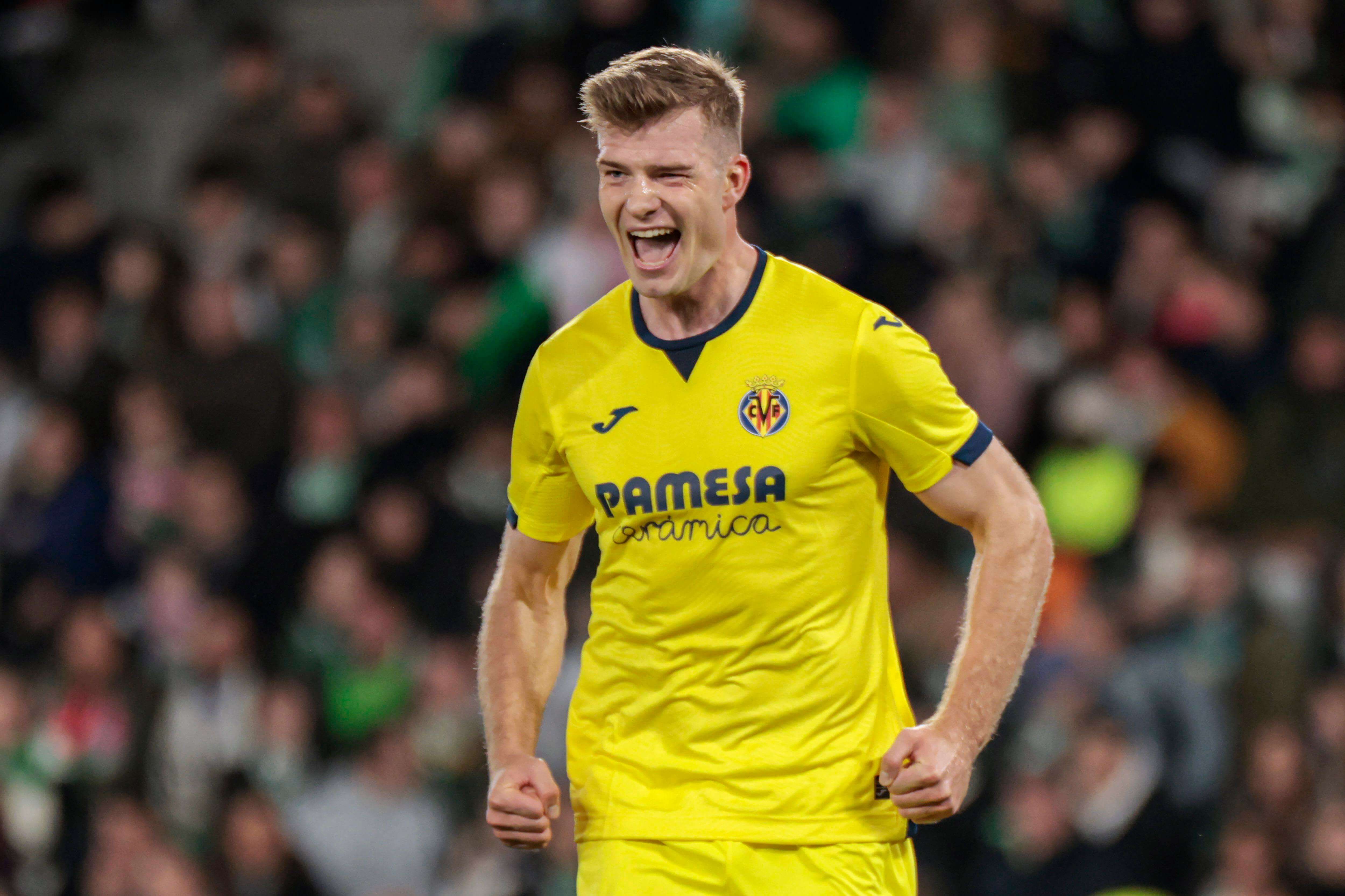  Alexander Sorloth celebrando un gol con el Villarreal.