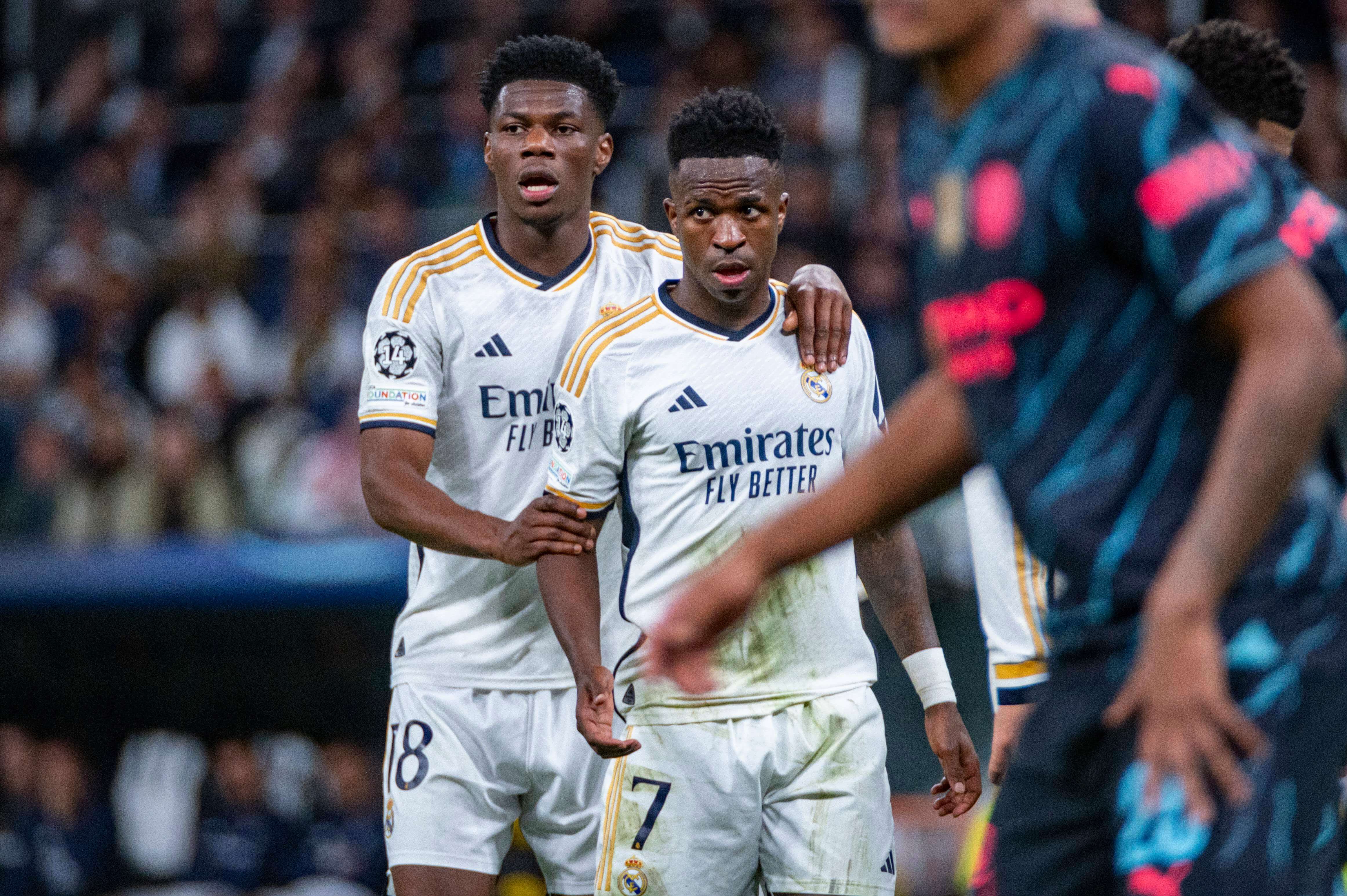  Tchouaméni y Vinicius, en el Real Madrid-Manchester City.