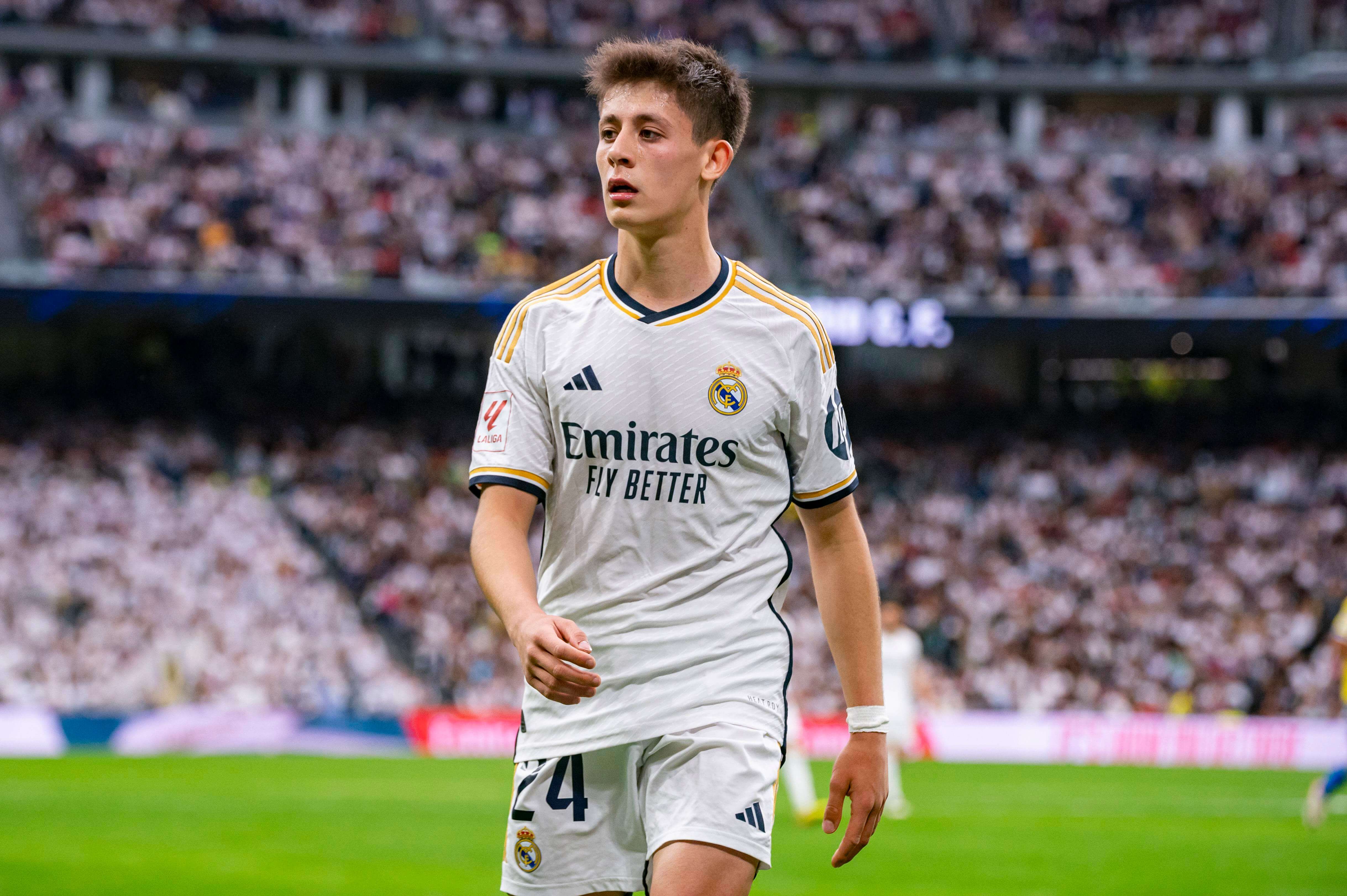  Arda Güler, en un partido con el Real Madrid.