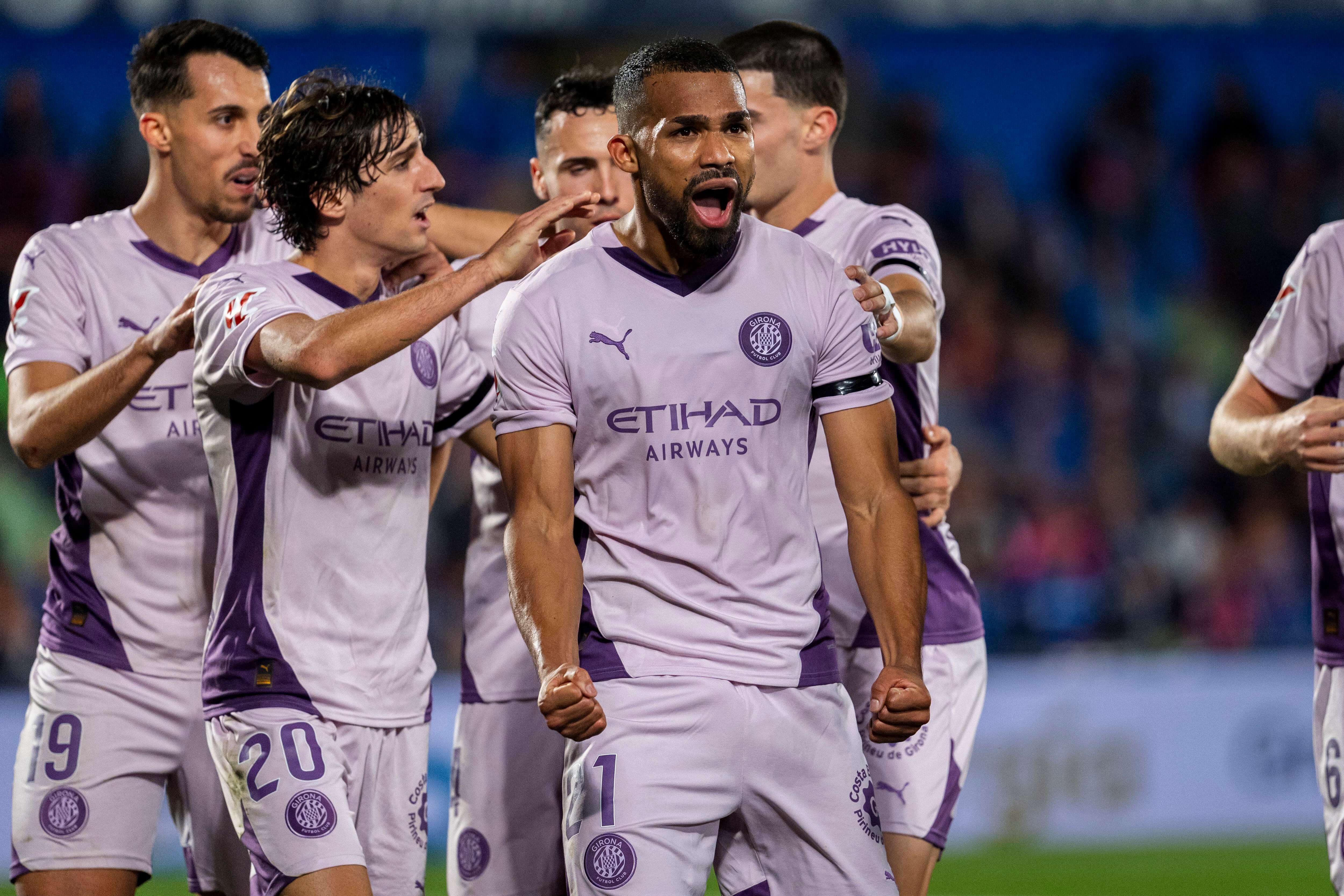 Yangel Herrera celebrando su gol ante el Getafe.