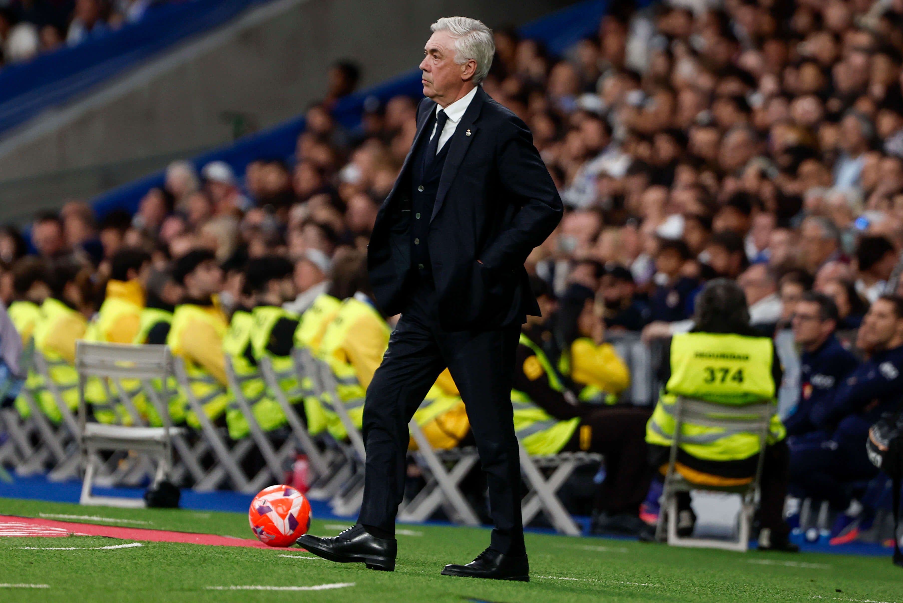  Carlo Ancelotti, en el partido ante el Valencia