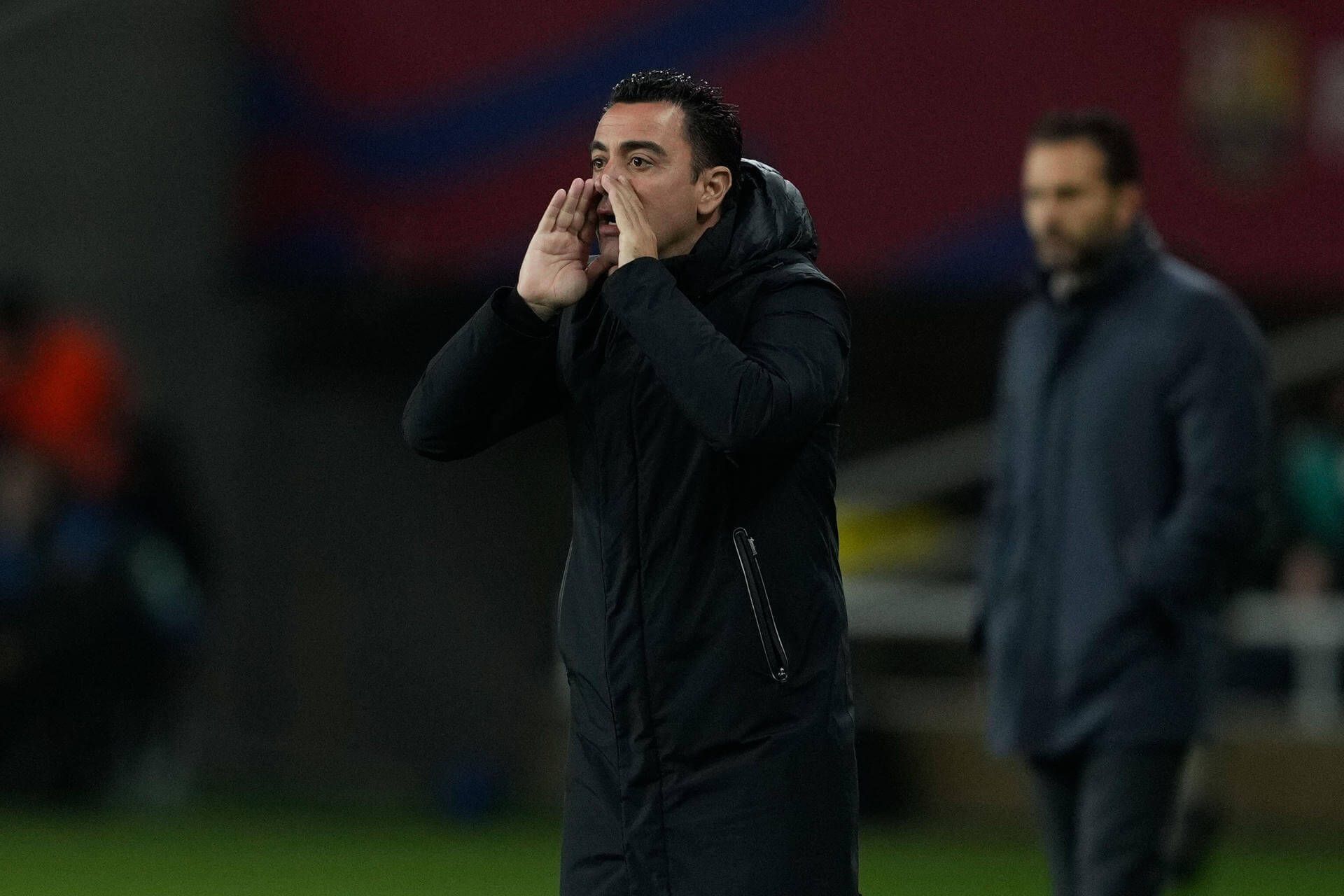  Xavi Hernández dando instrucciones en el Barcelona-Valencia.