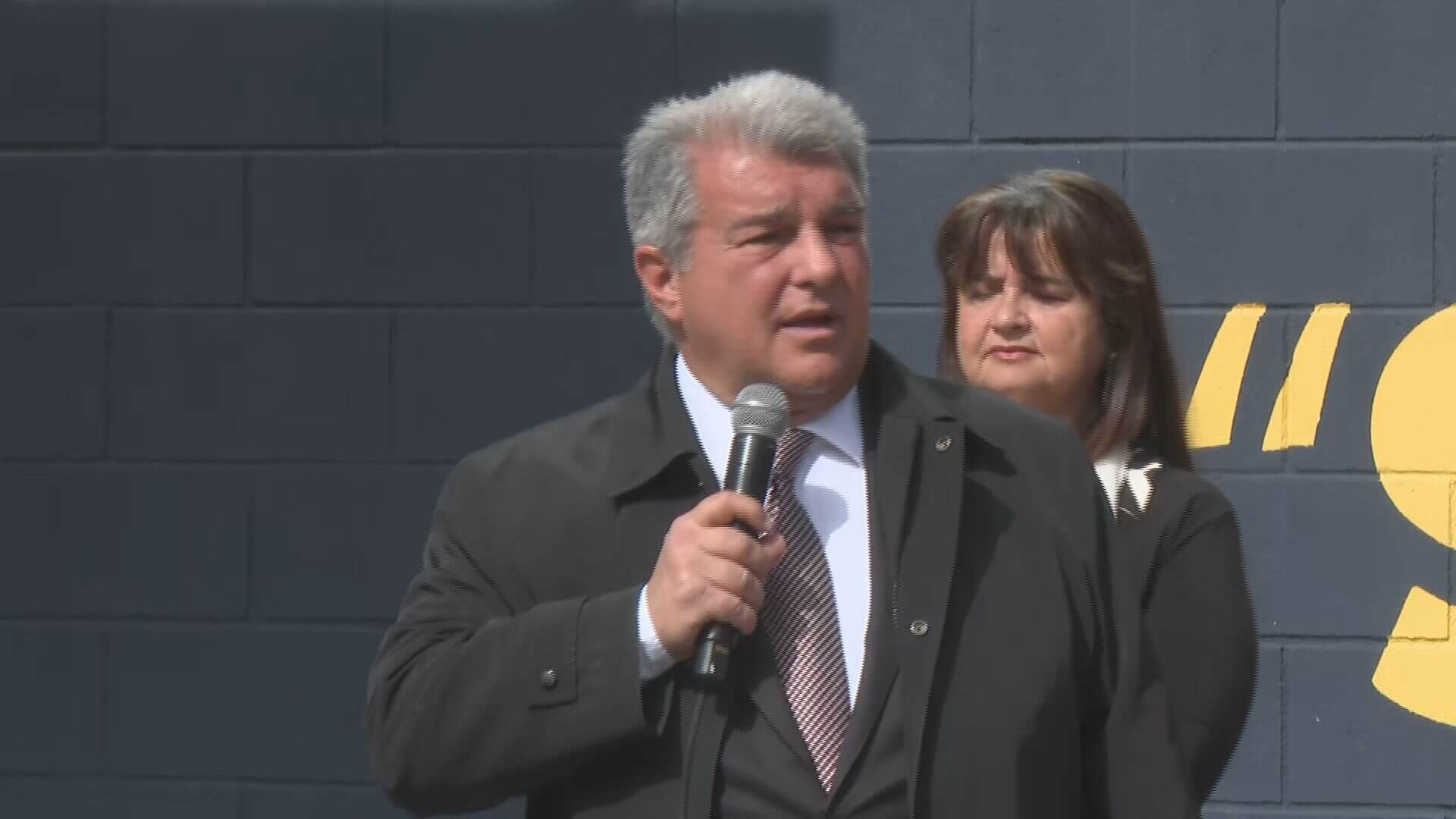  Joan Laporta durante el acto homenaje a Johan Cruyff