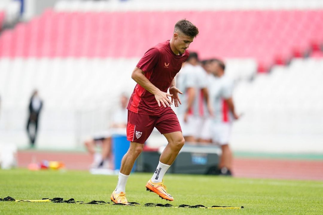 Iván Romero, durante la pretemporada sevillista.