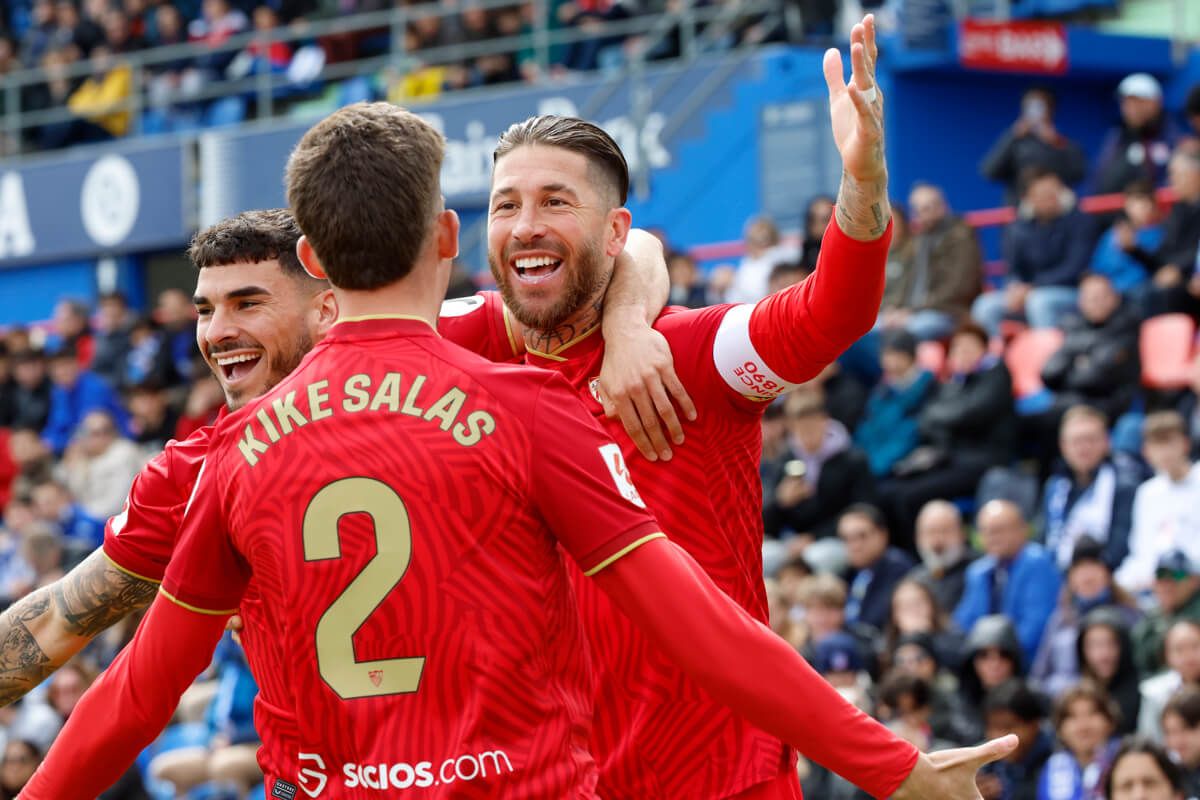  Sergio Ramos celebra su gol en Getafe.