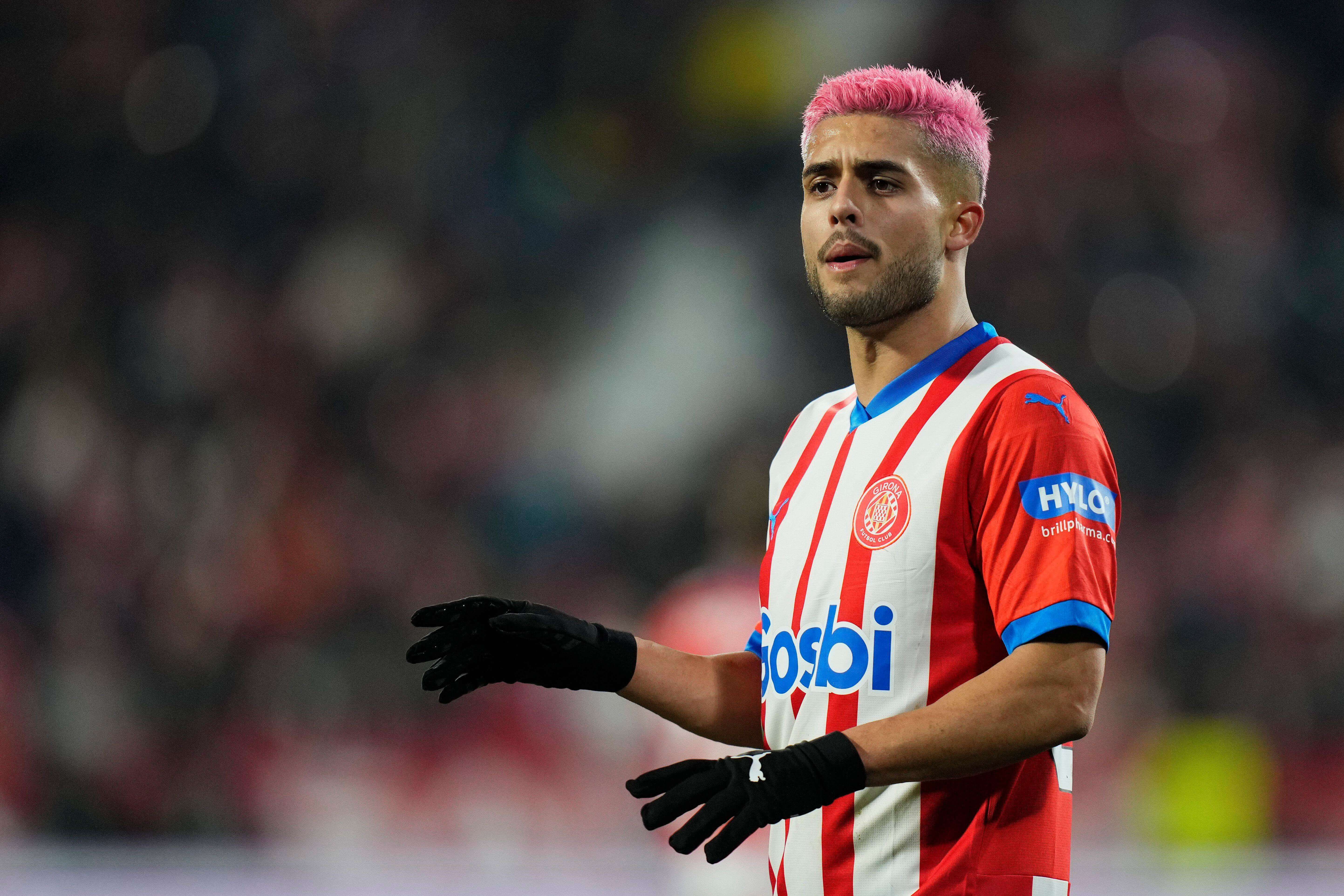 Yan Couto, en un partido con el Girona.