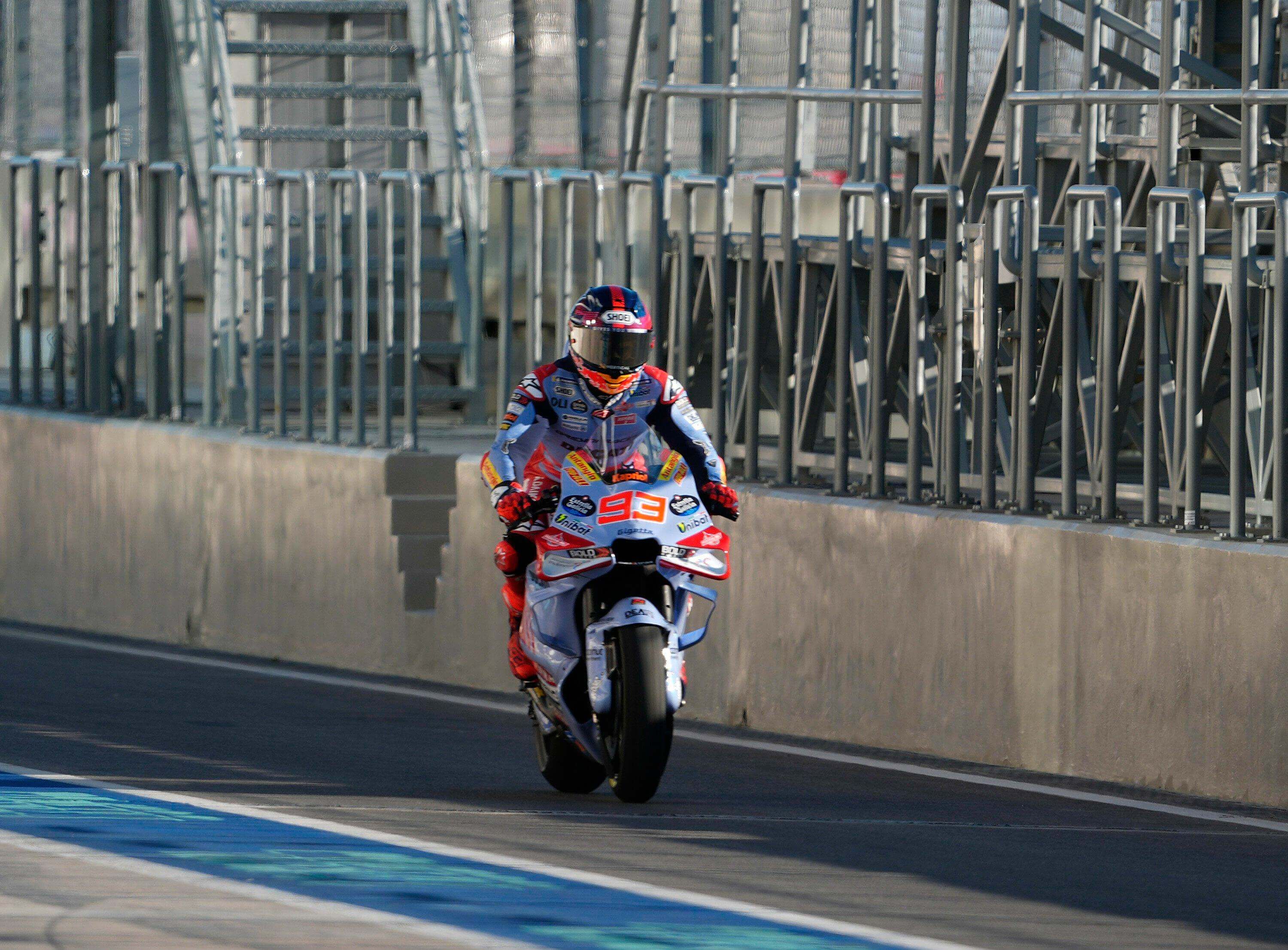 Marc Márquez, en los test de Qatar.