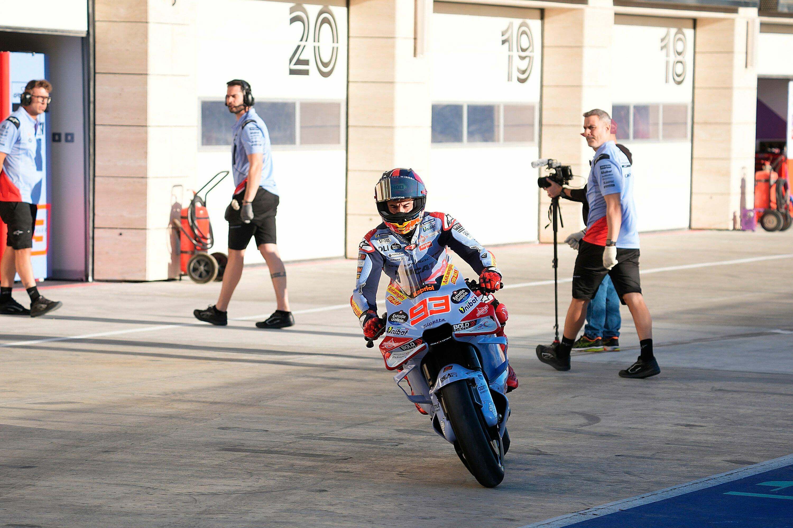 Marc Márquez, en los test de Qatar.