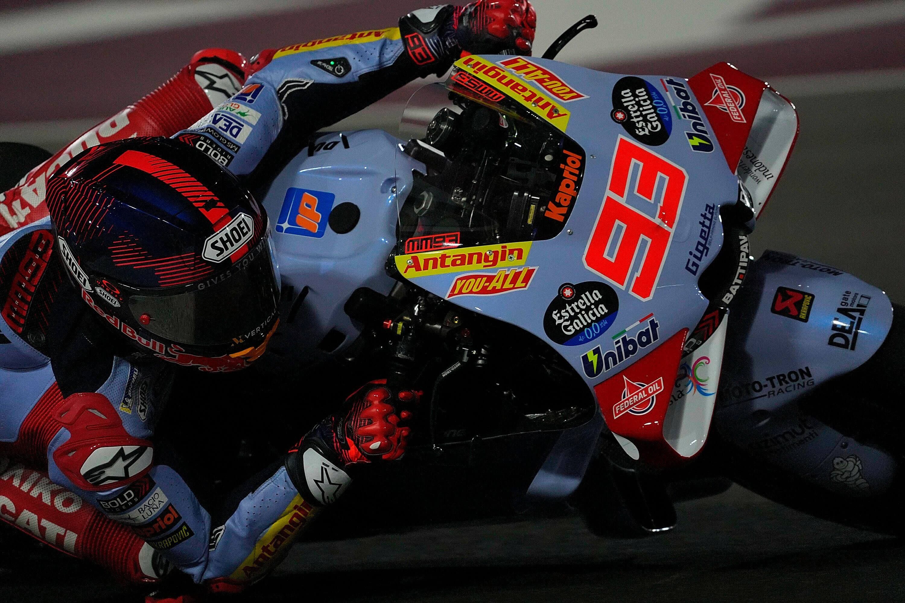 Marc Márquez, en los test de Qatar.