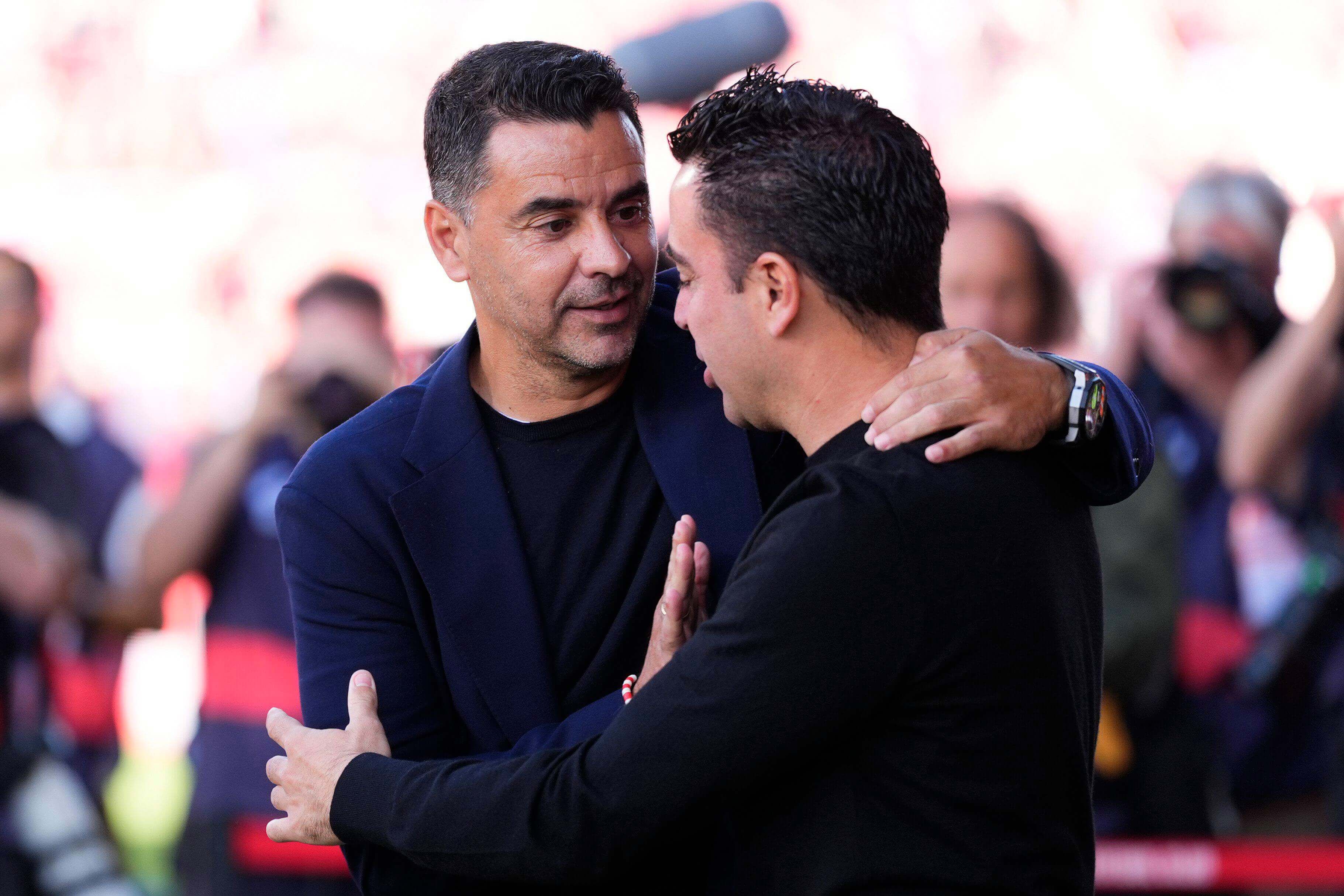  Xavi Hernández junto a Míchel (Cordon Press)
