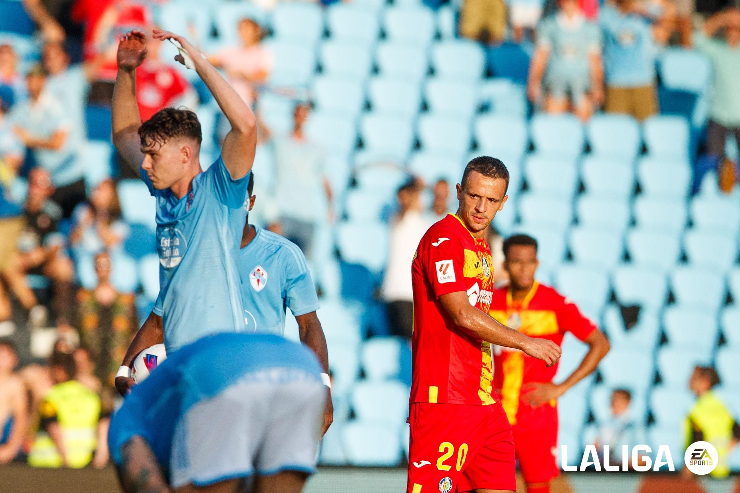  Strand Larsen en su gol en el Celta - Getafe.