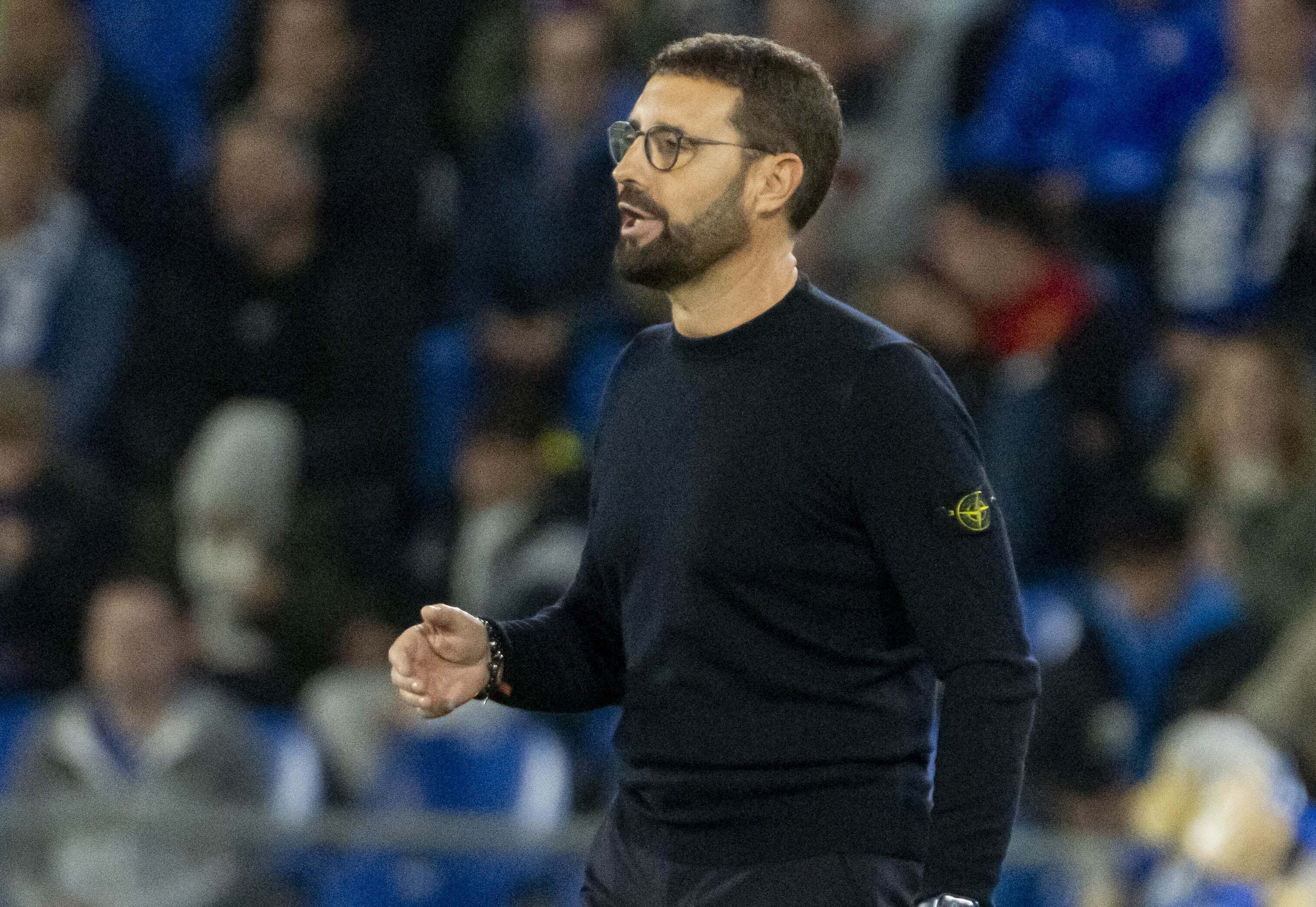 José Bordalás, en el Coliseum durante el Getafe-Girona.