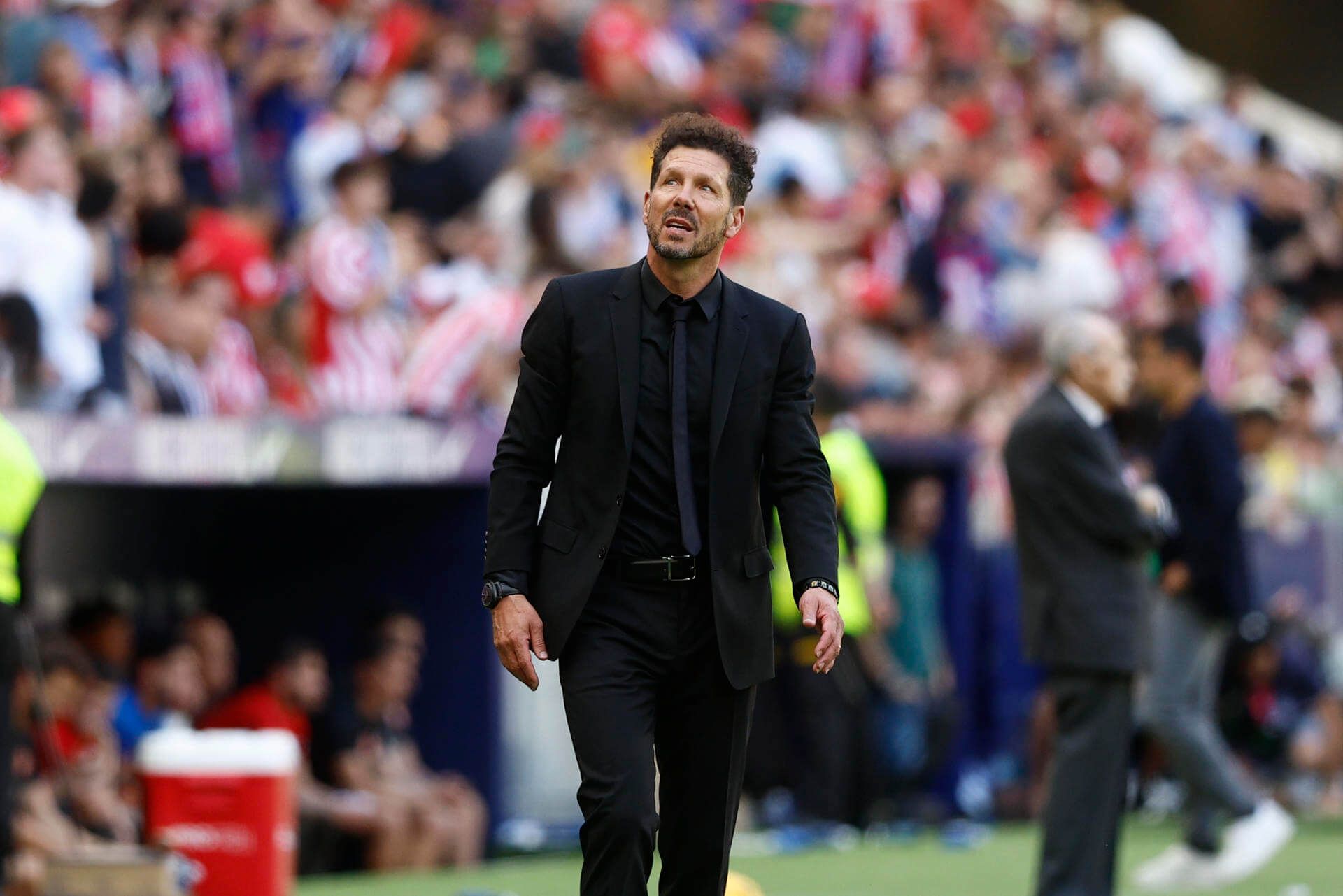 Simeone, durante el partido Atlético-Girona.