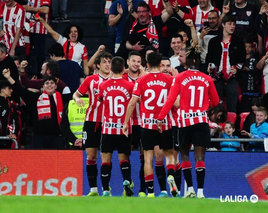  El Athletic Club de Bilbao celebrando un gol en LALIGA EA SPORTS