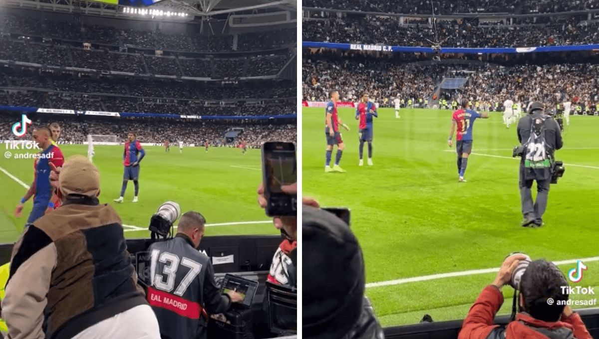 Aficionados del Real Madrid insultan a Lamine Yamal y Raphinha.